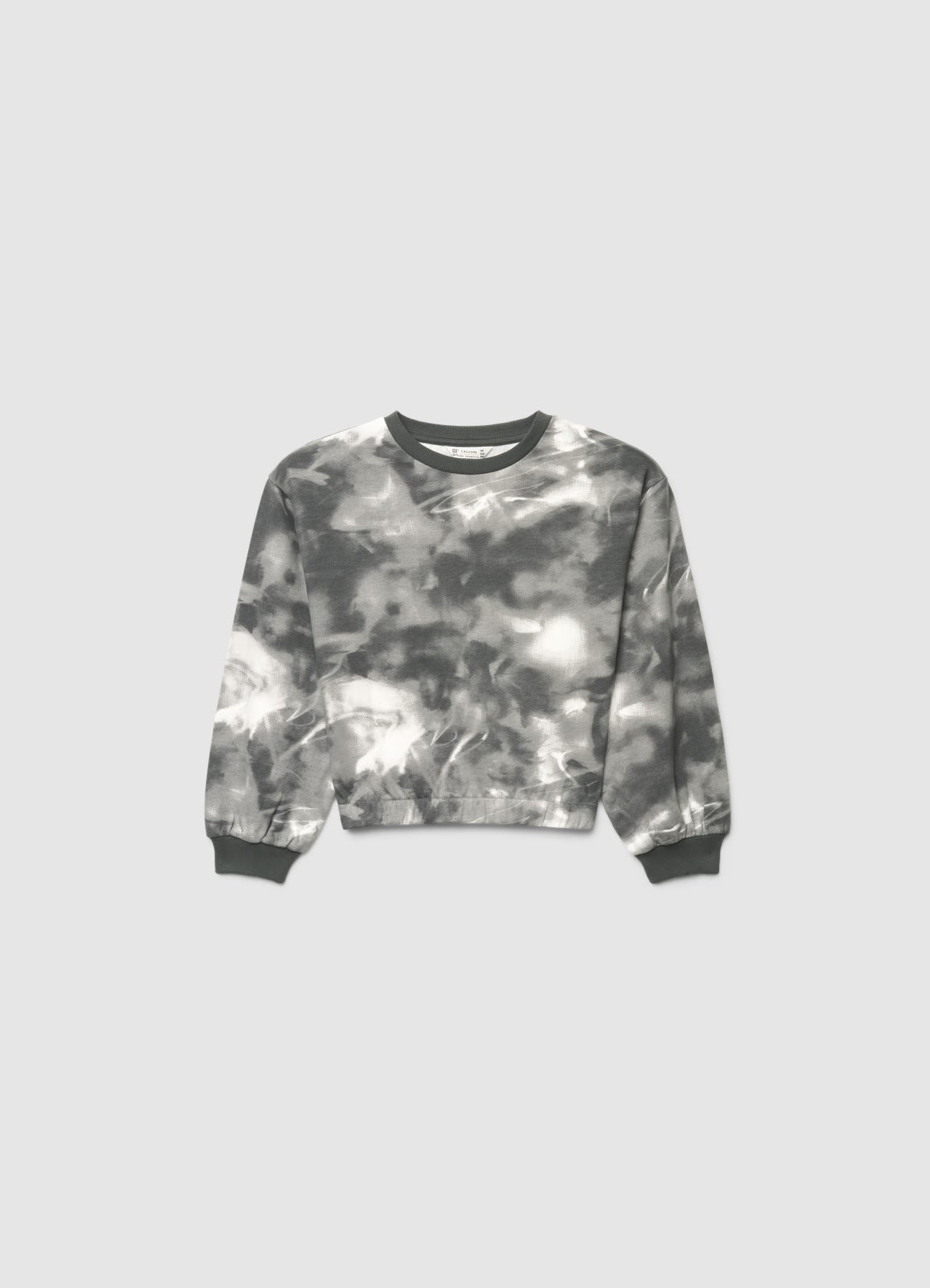 Felpa girocollo con stampa tie dye