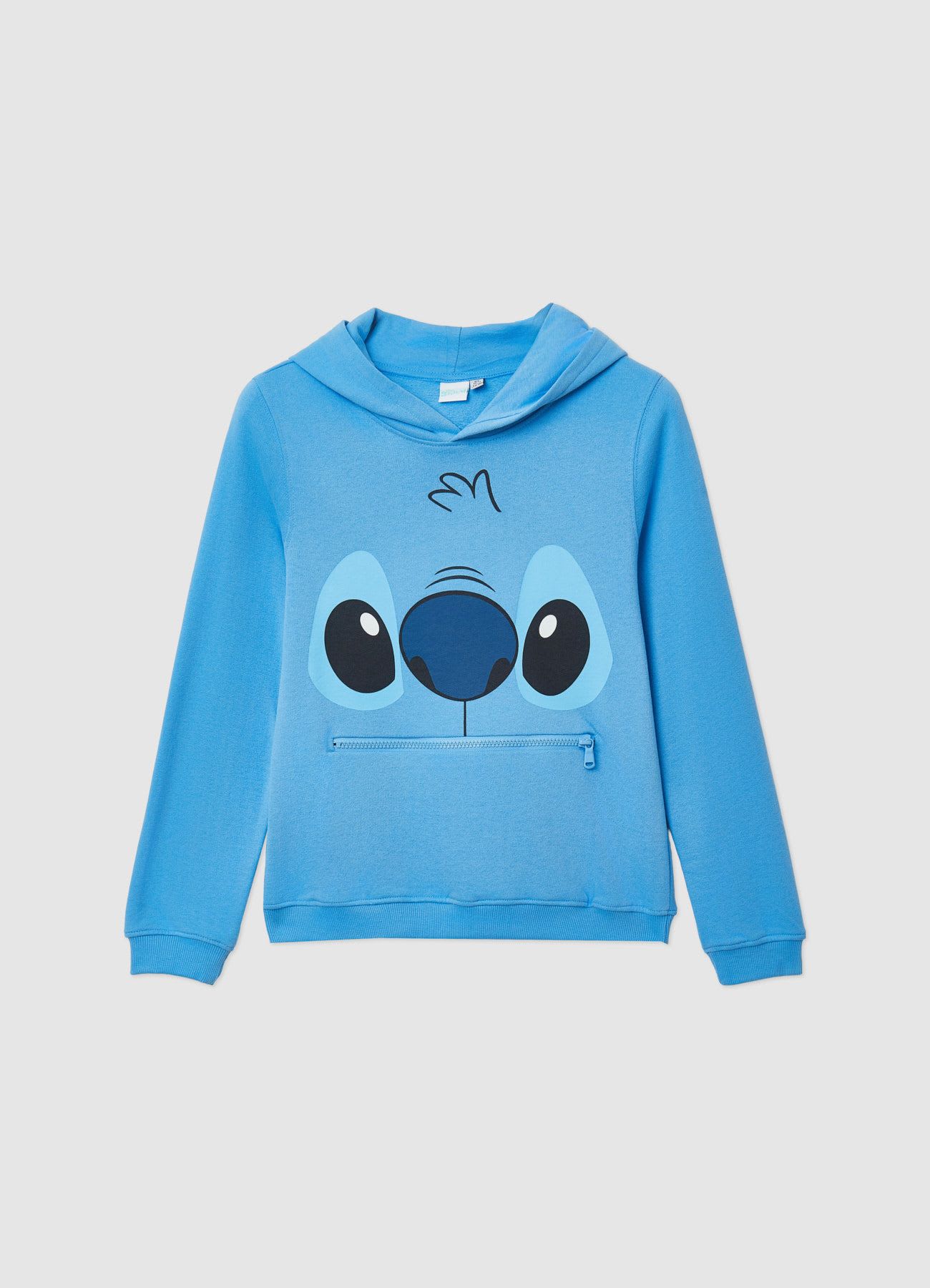 Felpa con cappuccio Stitch e tasca zip