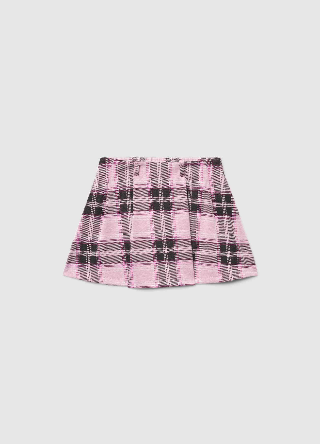 Gonna miniskirt a quadri svasata