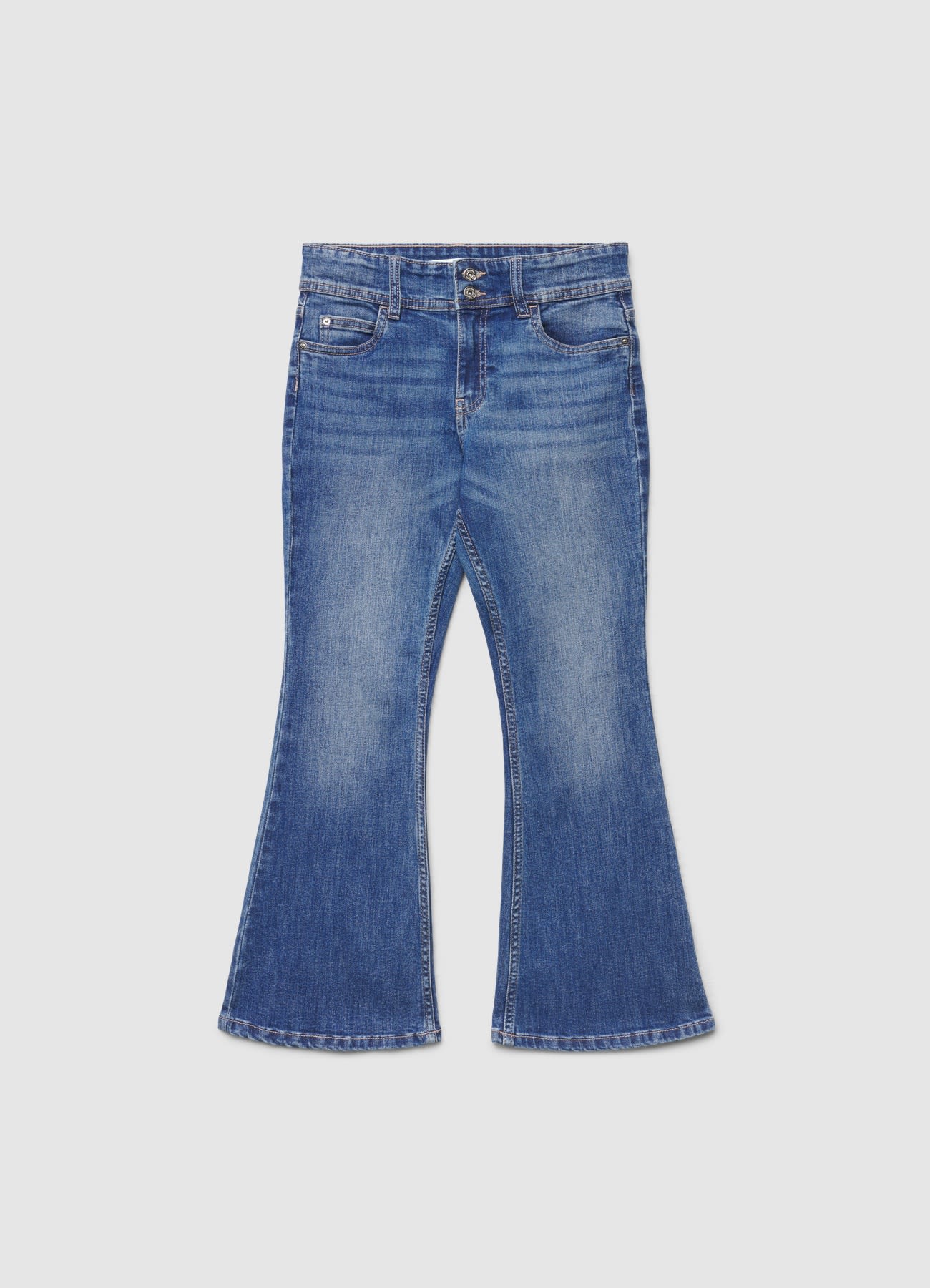 Jeans a zampa a tinta unita
