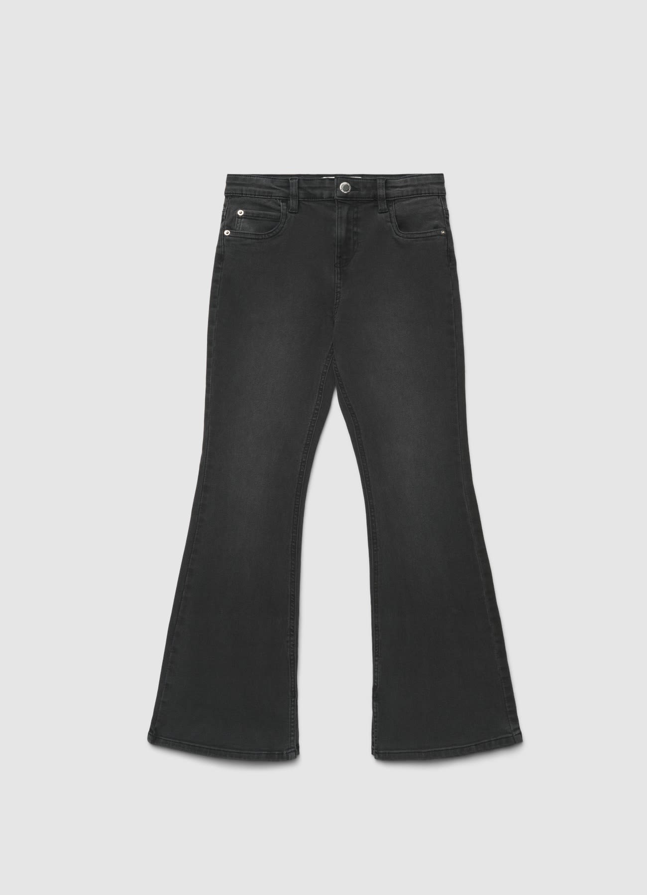 Jeans a zampa tinta unita