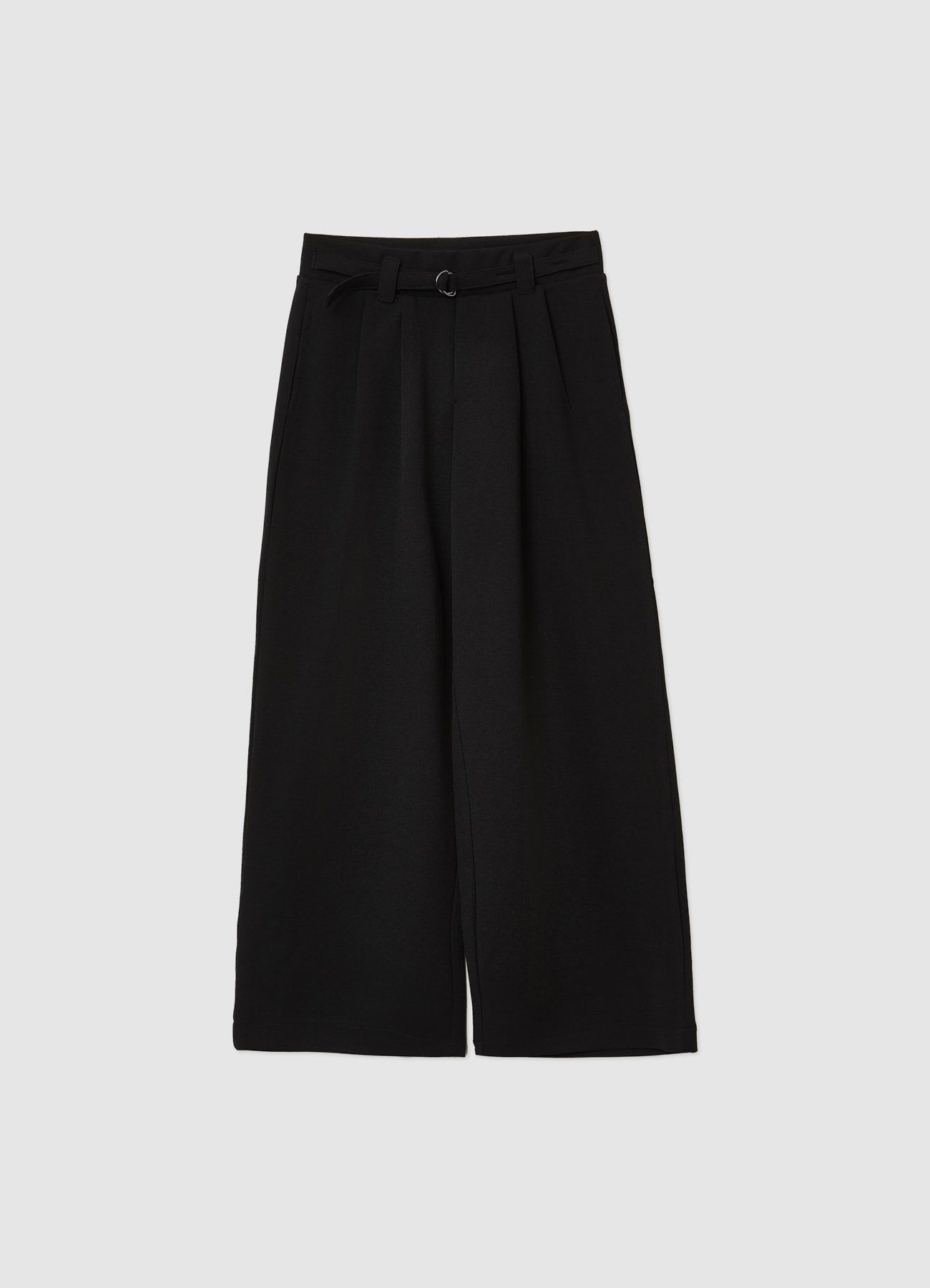 Pantaloni palazzo a tinta unita con cintura