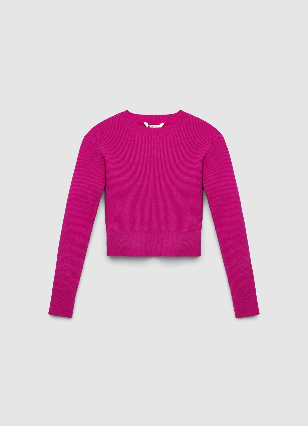 Maglia a coste con girocollo