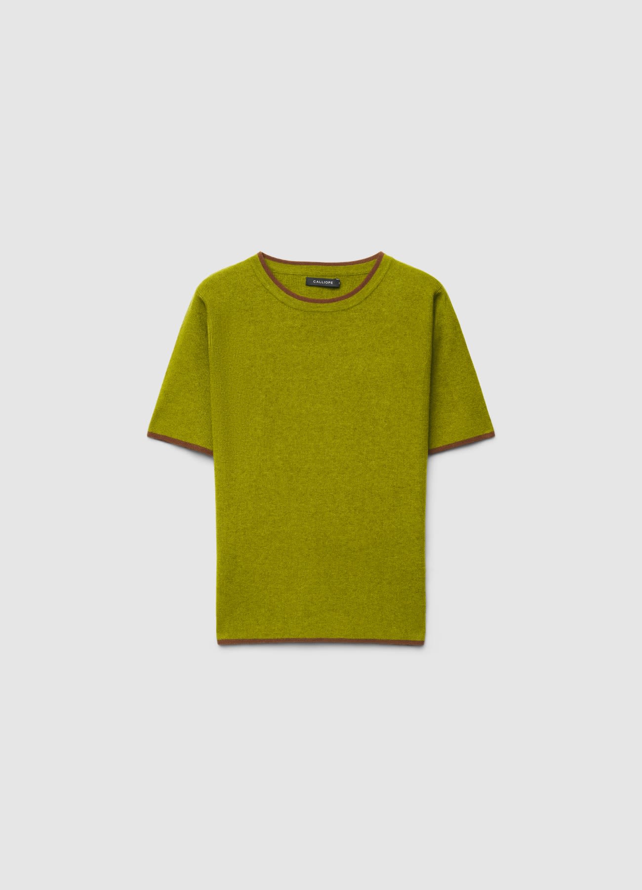 T-shirt in maglia con profili a contrasto