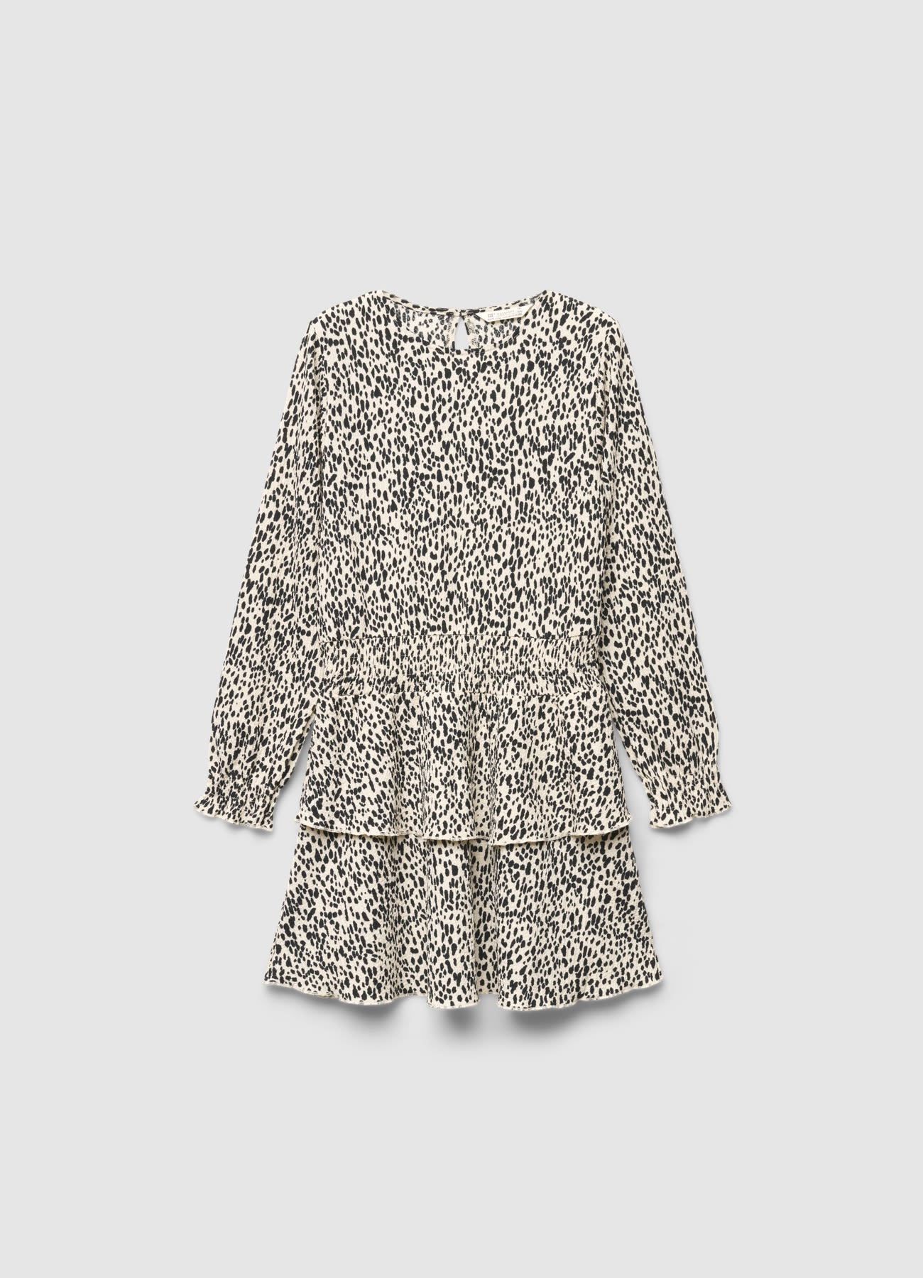 Vestito a balze con stampa animalier