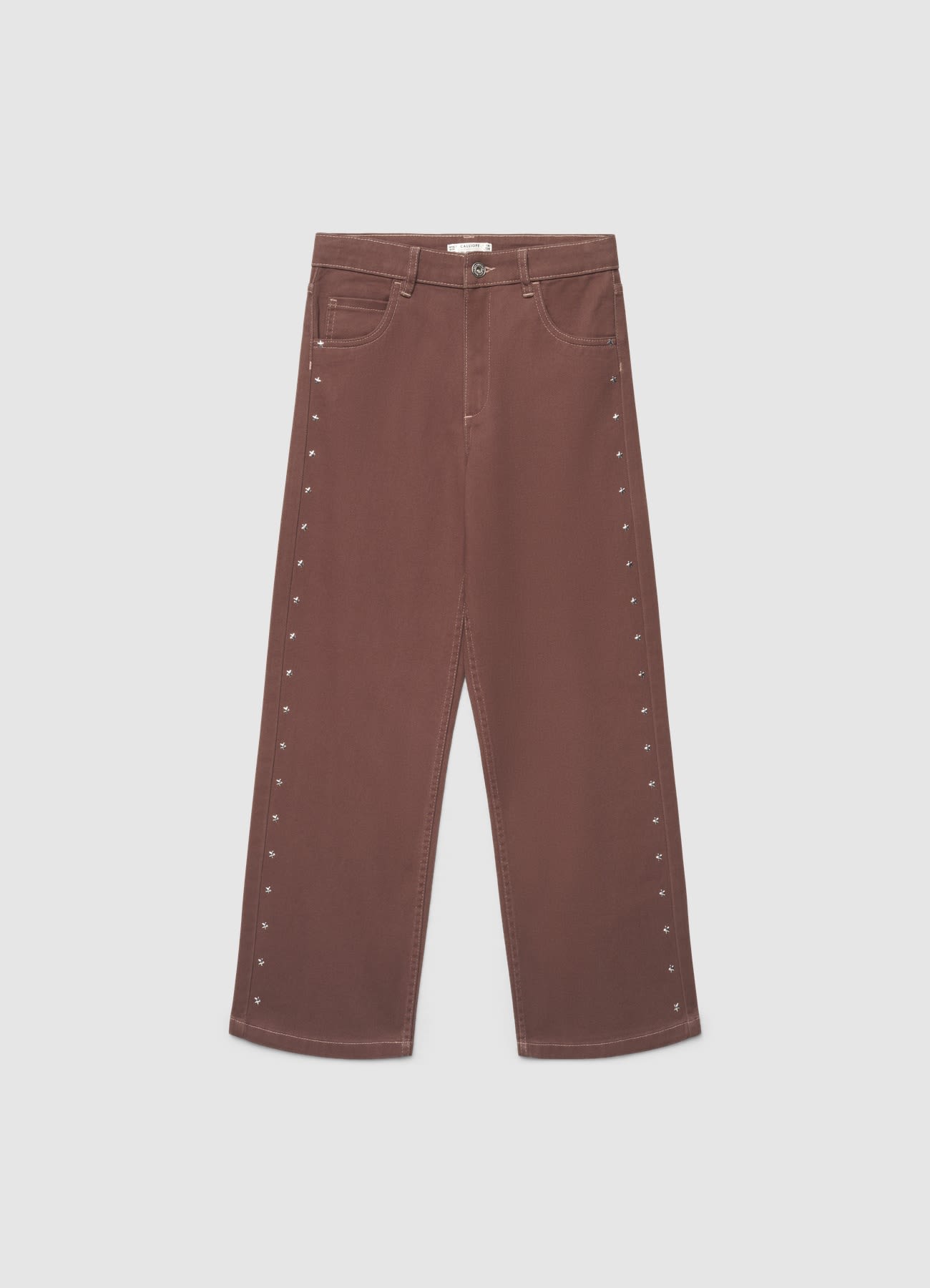 Pantaloni wide leg con borchie