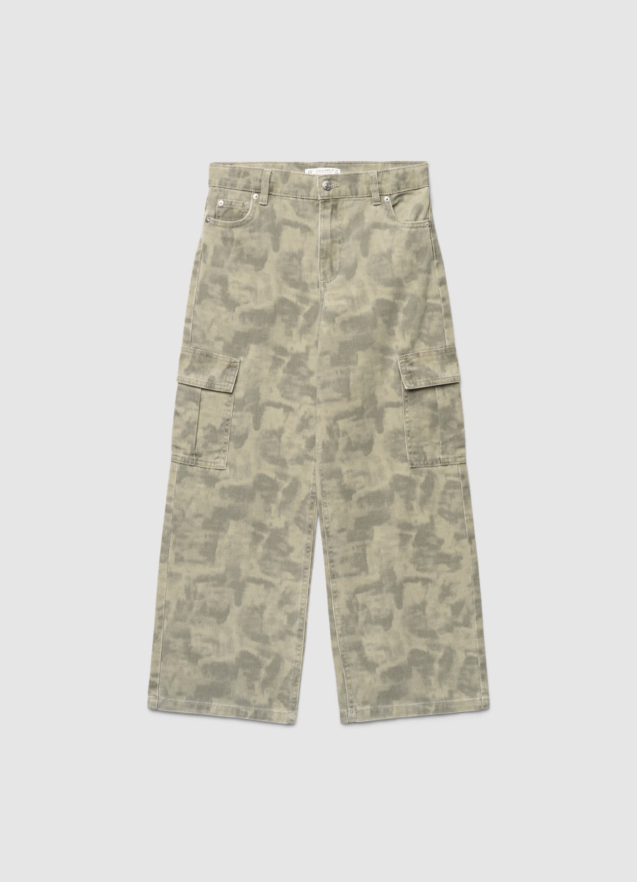Pantaloni cargo lunghi con stampa mimetica