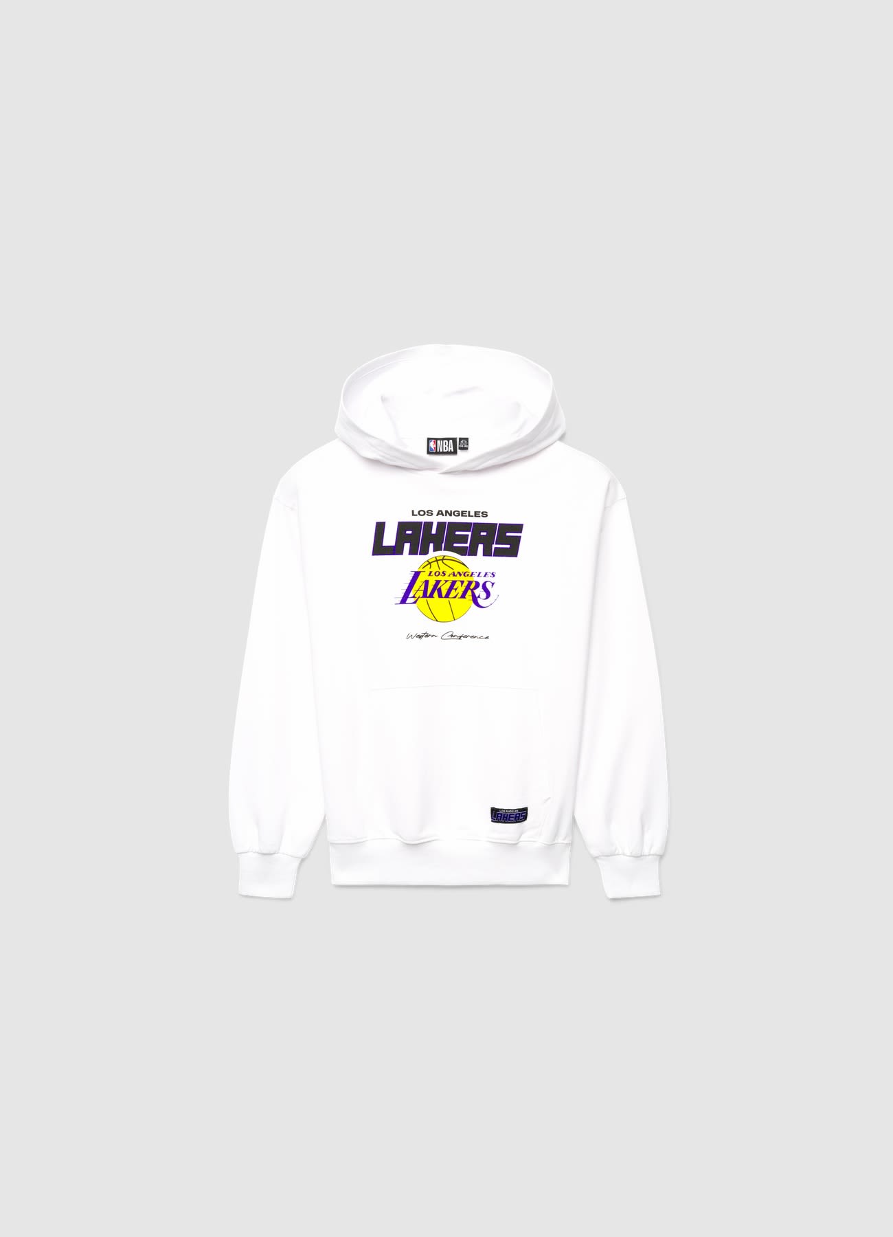 Felpa oversize con cappuccio e stampa Lakers