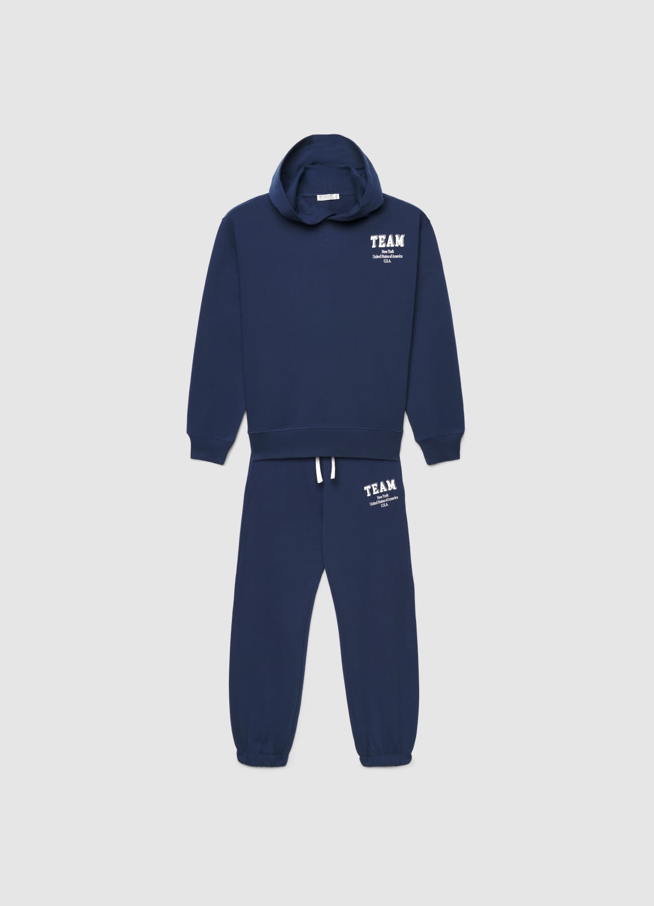 Pack 2 tuta con felpa con cappuccio e joggers con scritta