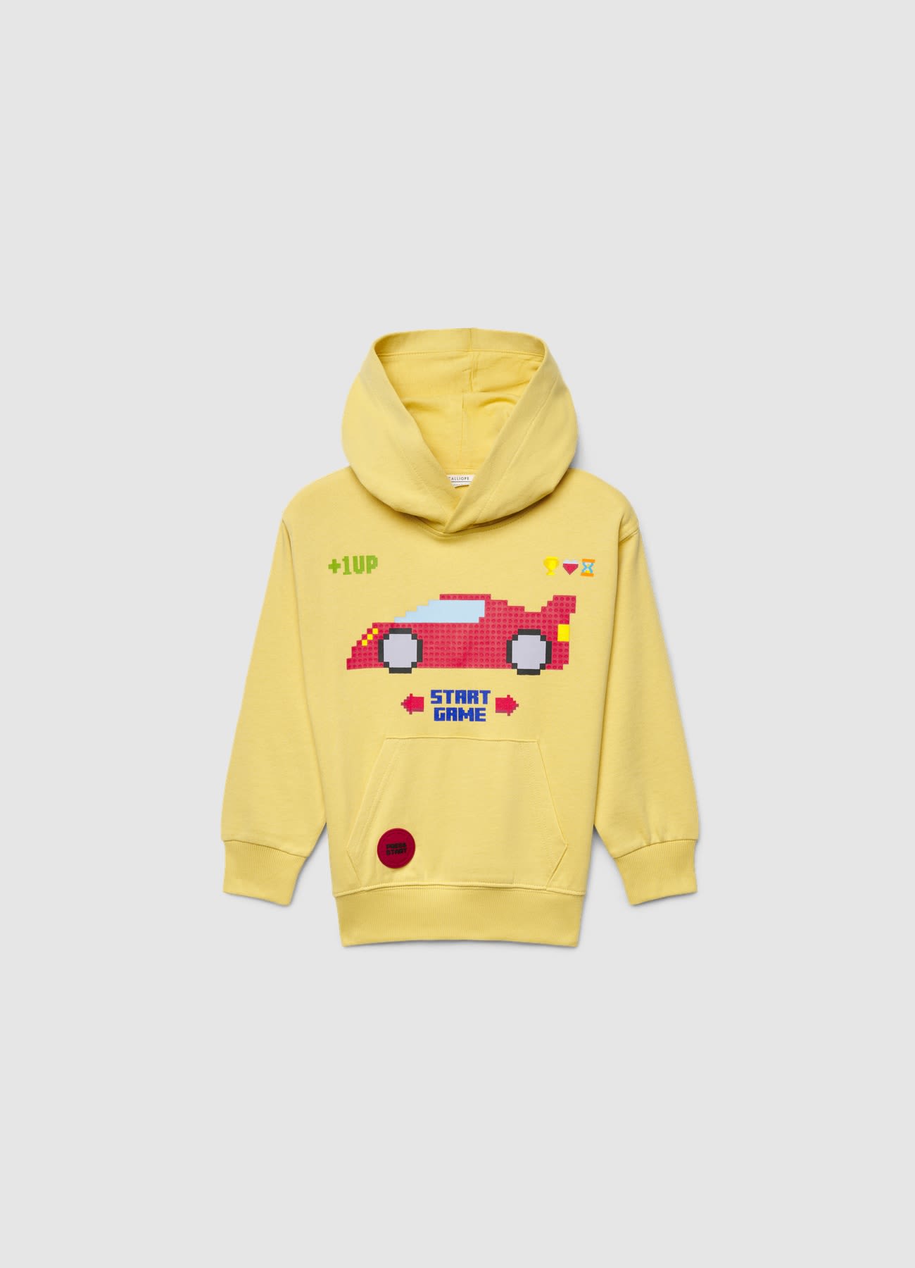 Felpa oversize con cappuccio e stampa videogame