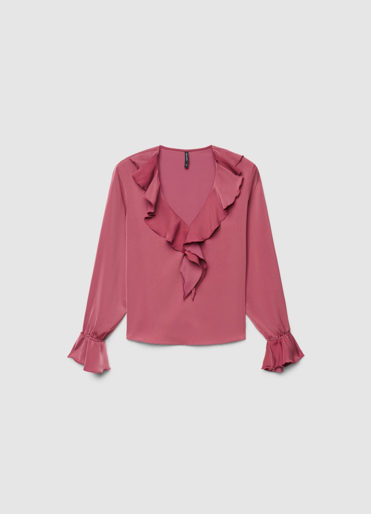 Blusa con volant similsatin