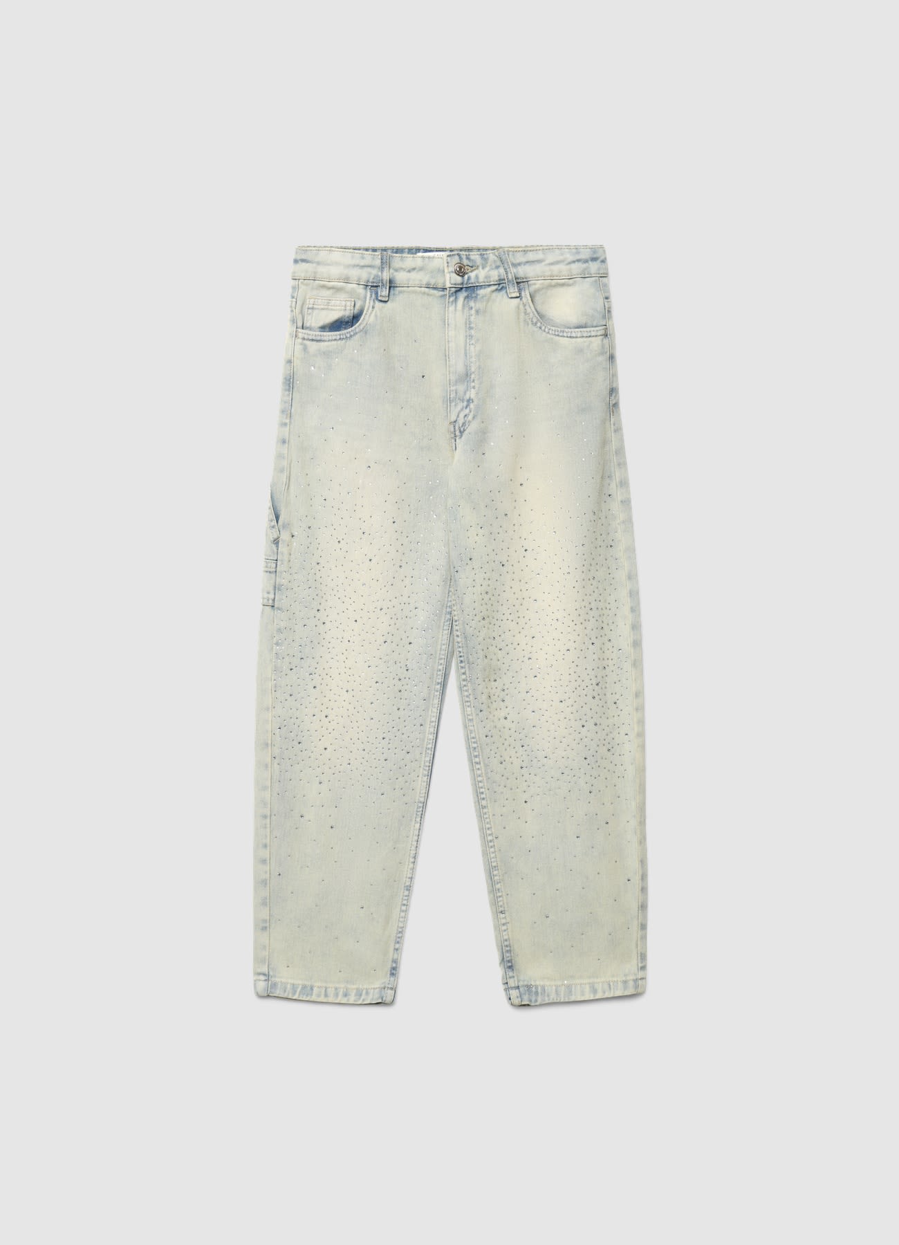 Jeans balloon carpenter con strass