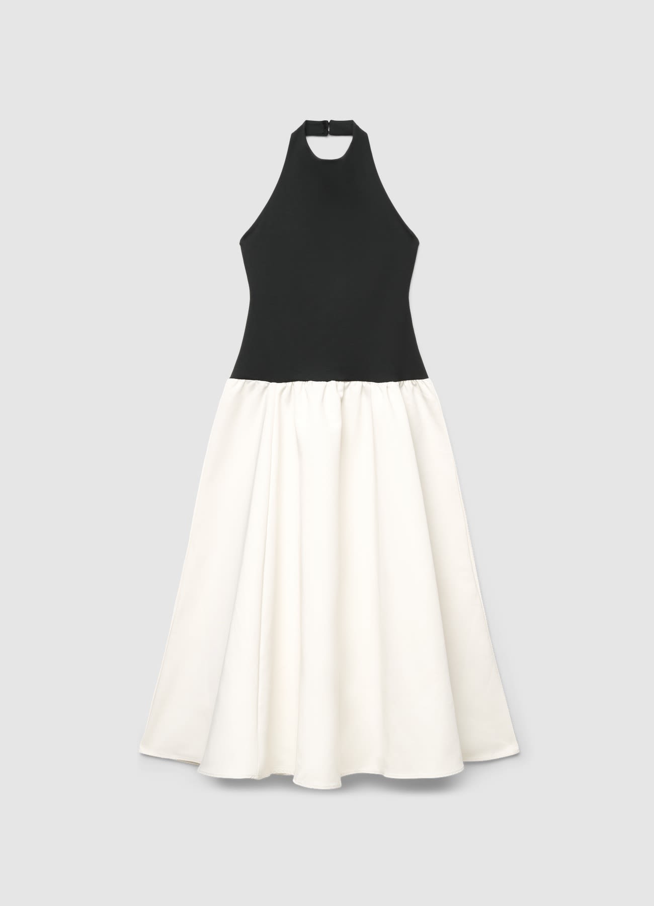 Vestito lungo halter a tinta unita