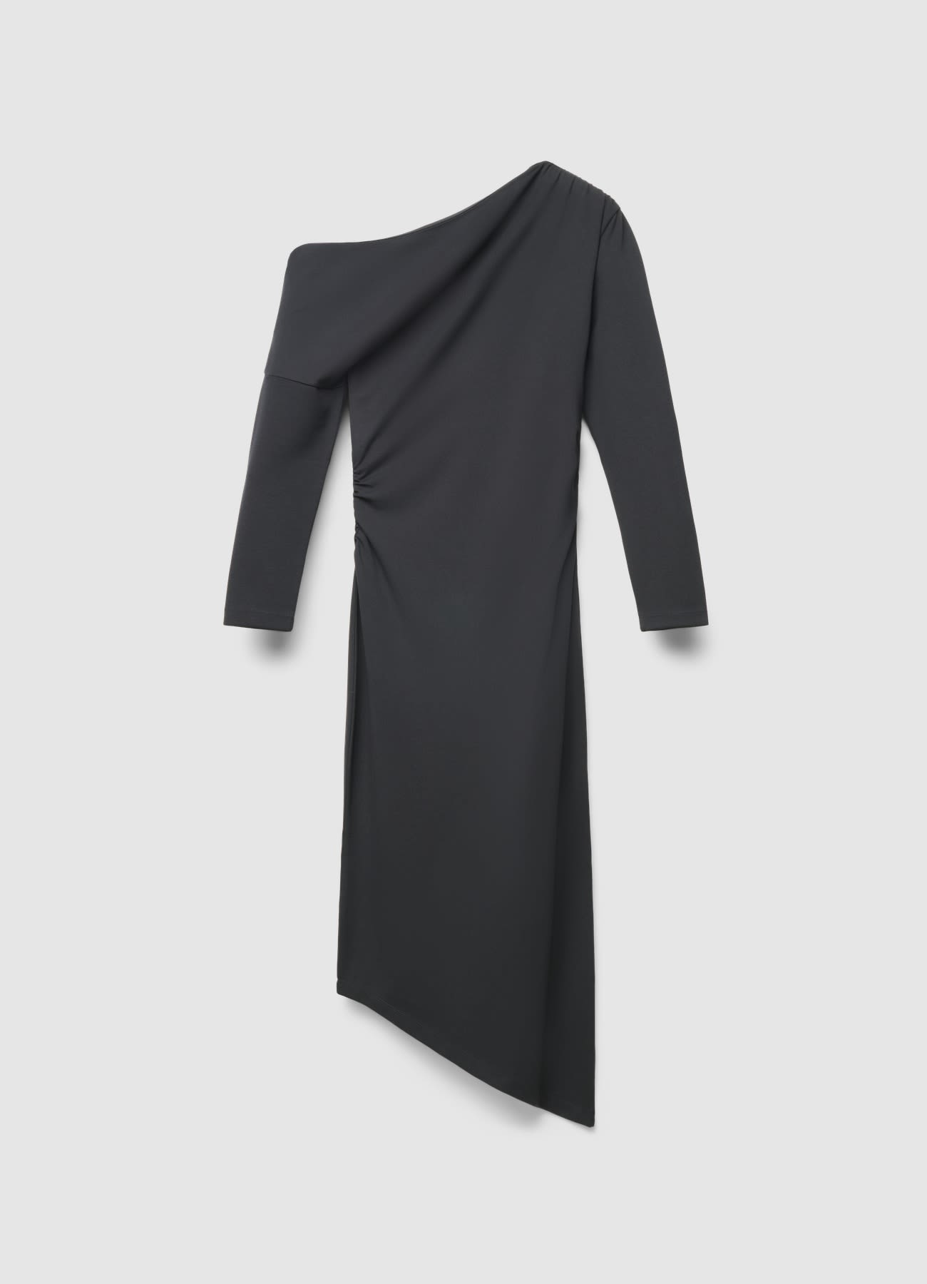 Vestito monospalla con arriccio