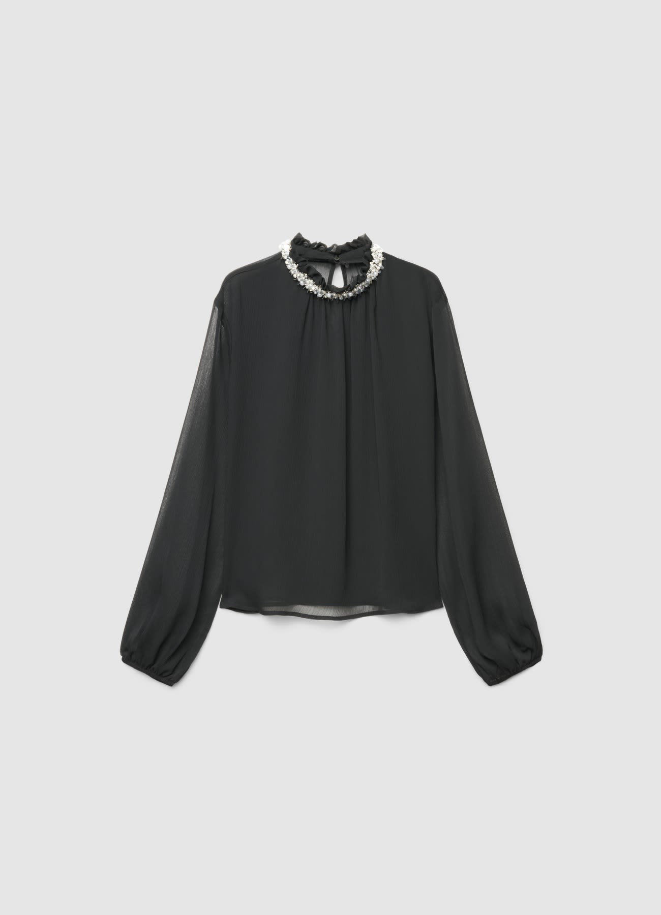 Camicia con collo gioiello