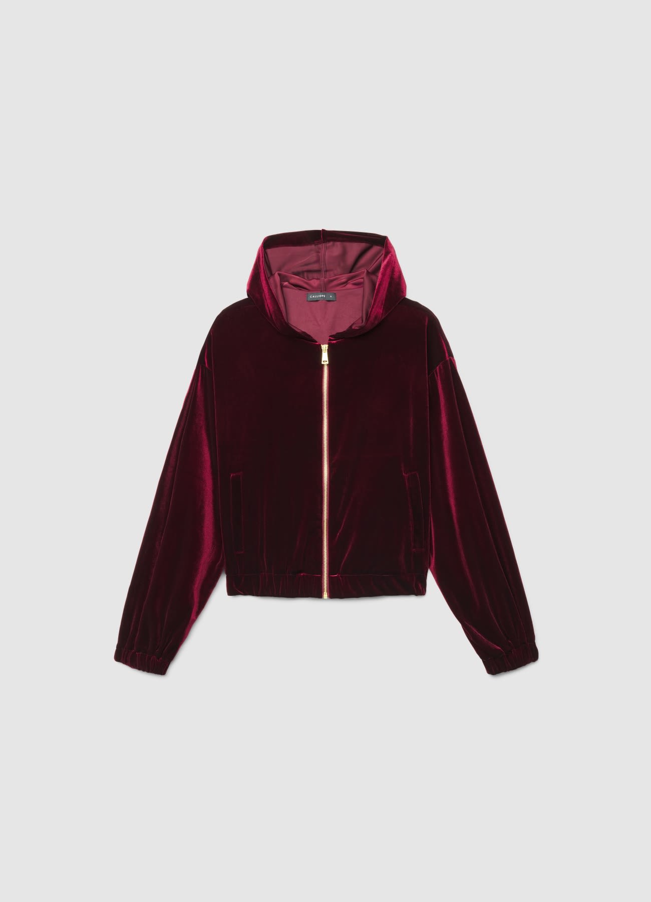 Felpa con cappuccio e zip in ciniglia