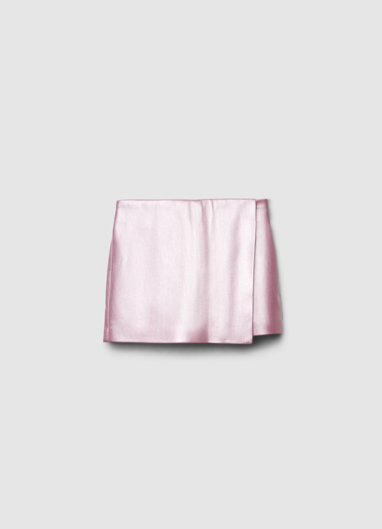 Gonna-pantalone effetto similpelle a tinta unita