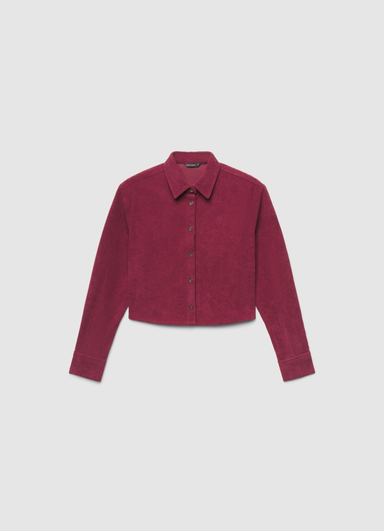 Camicia crop a coste tinta unita