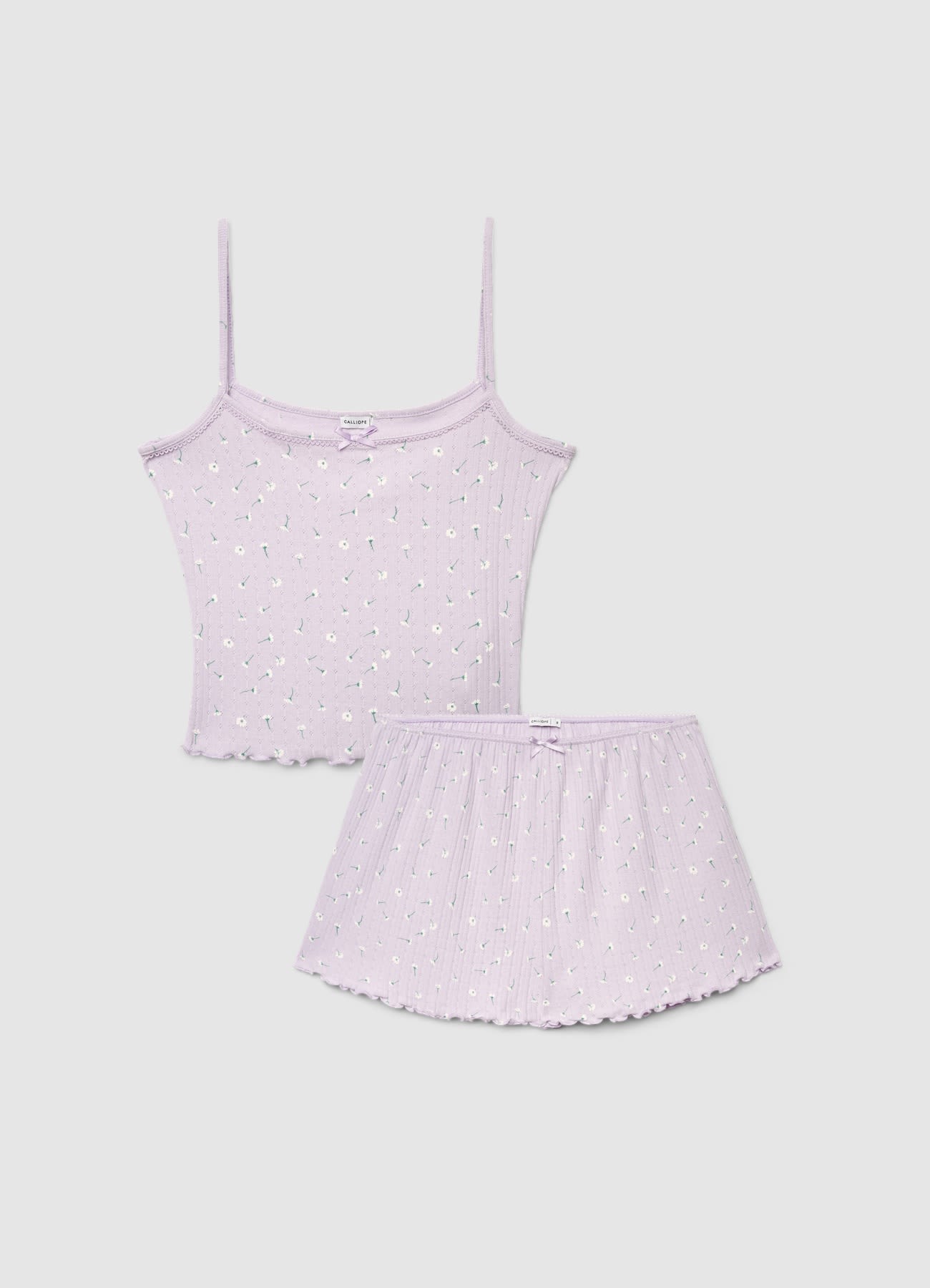 Set pigiama pointelle con stampa floreale