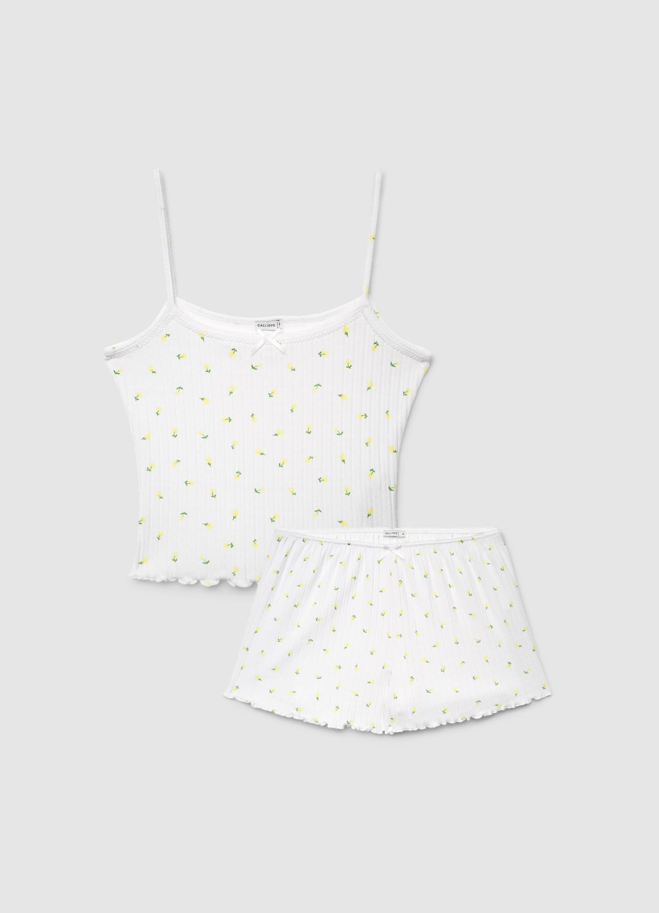 Set pigiama pointelle con stampa floreale