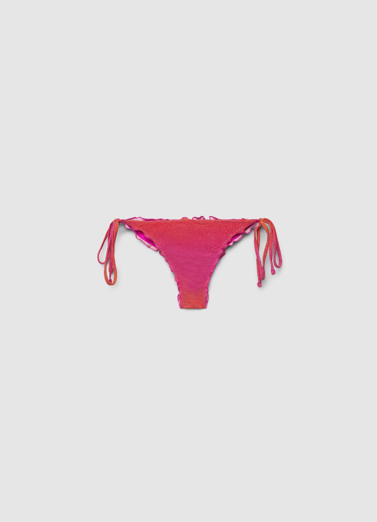 Slip bikini brasiliana laccetti ed effetto luccicante