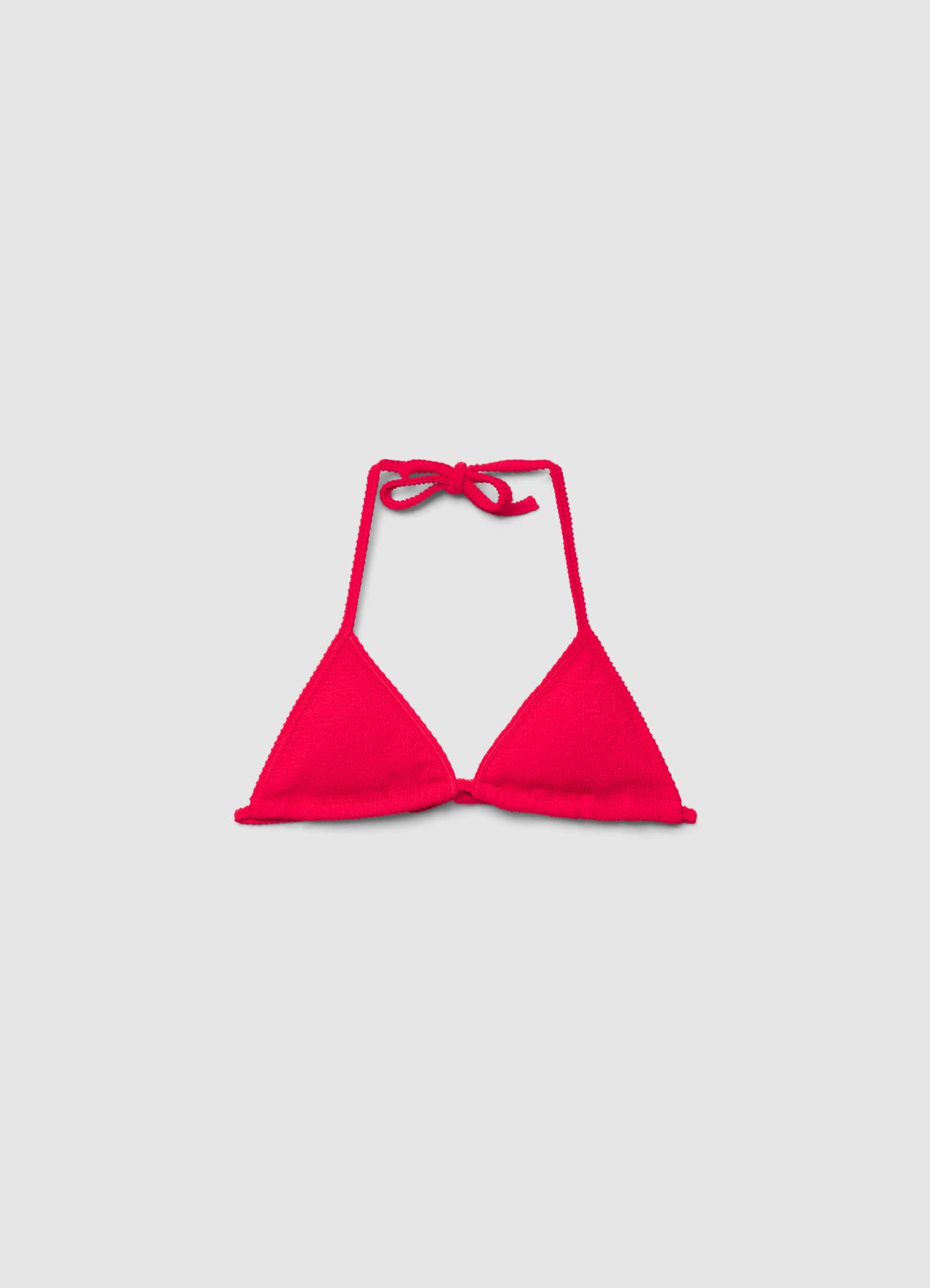Reggiseno bikini triangolo goffrato con laccetti