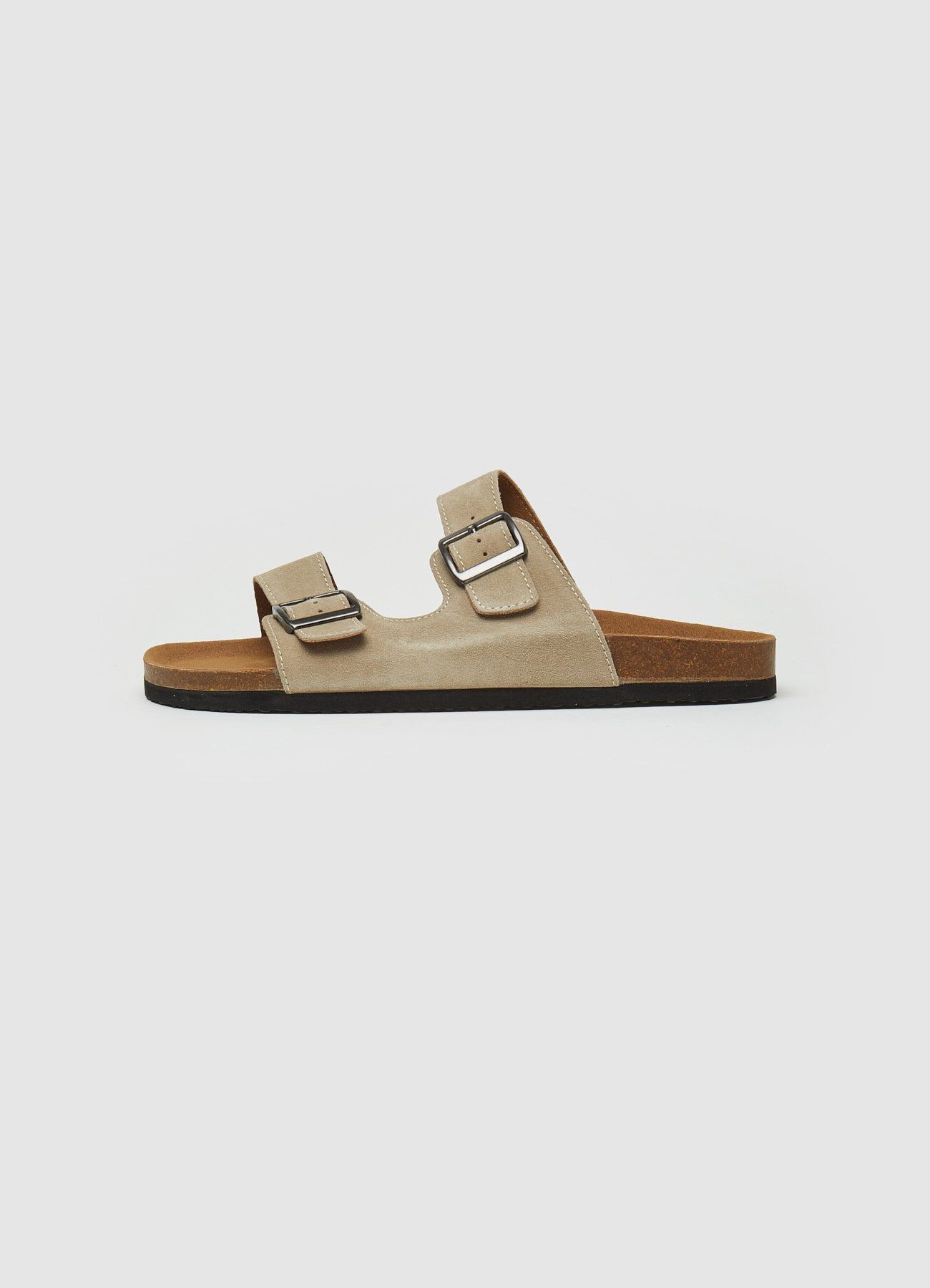 Sandali con doppia fascia in camoscio