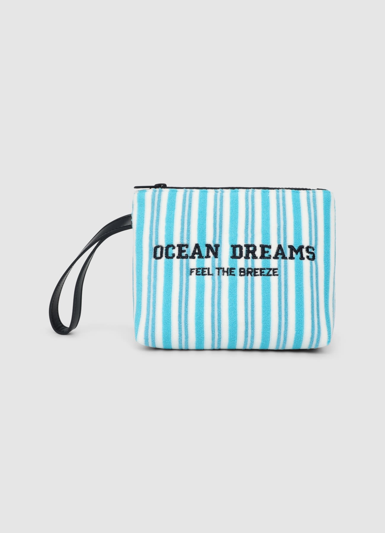 Pochette a righe con scritta