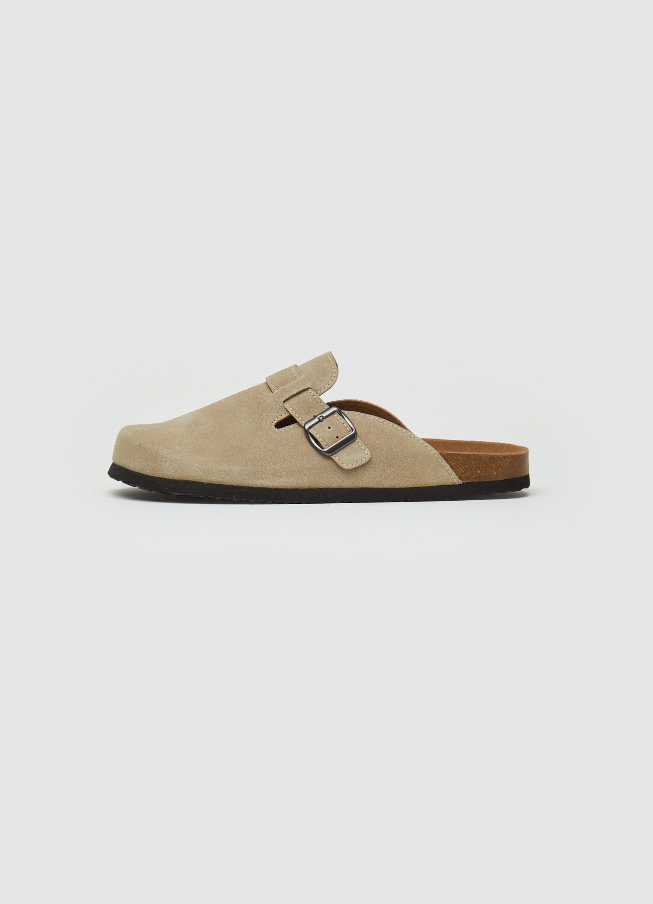 Sabot con fibbia regolabile in camoscio