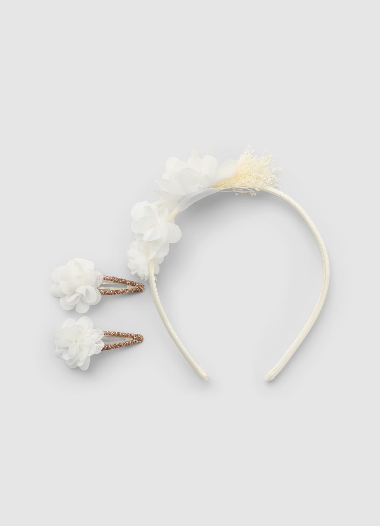 Pack 3 accessori per capelli con fiori