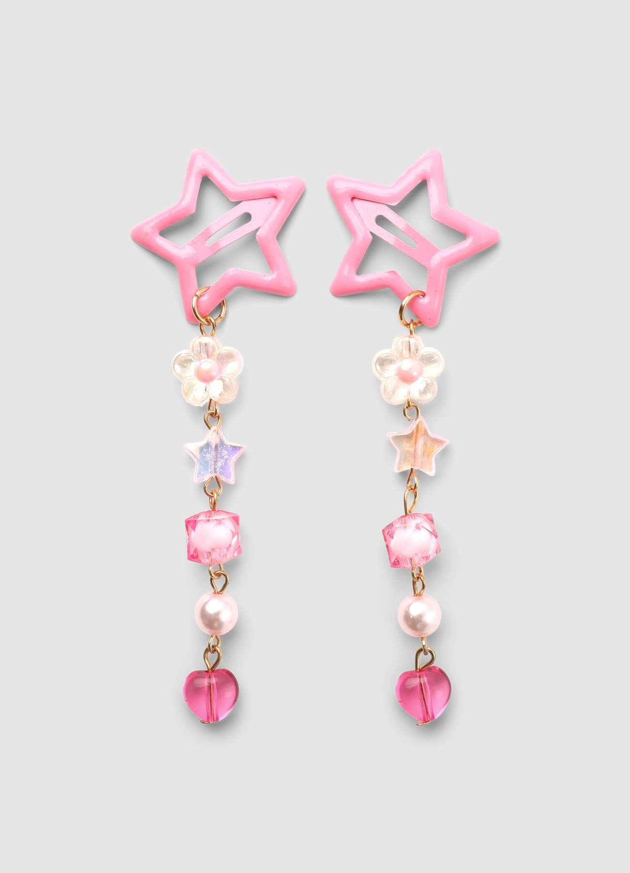 Pack 2 mollette con pendenti a stelle e cuori
