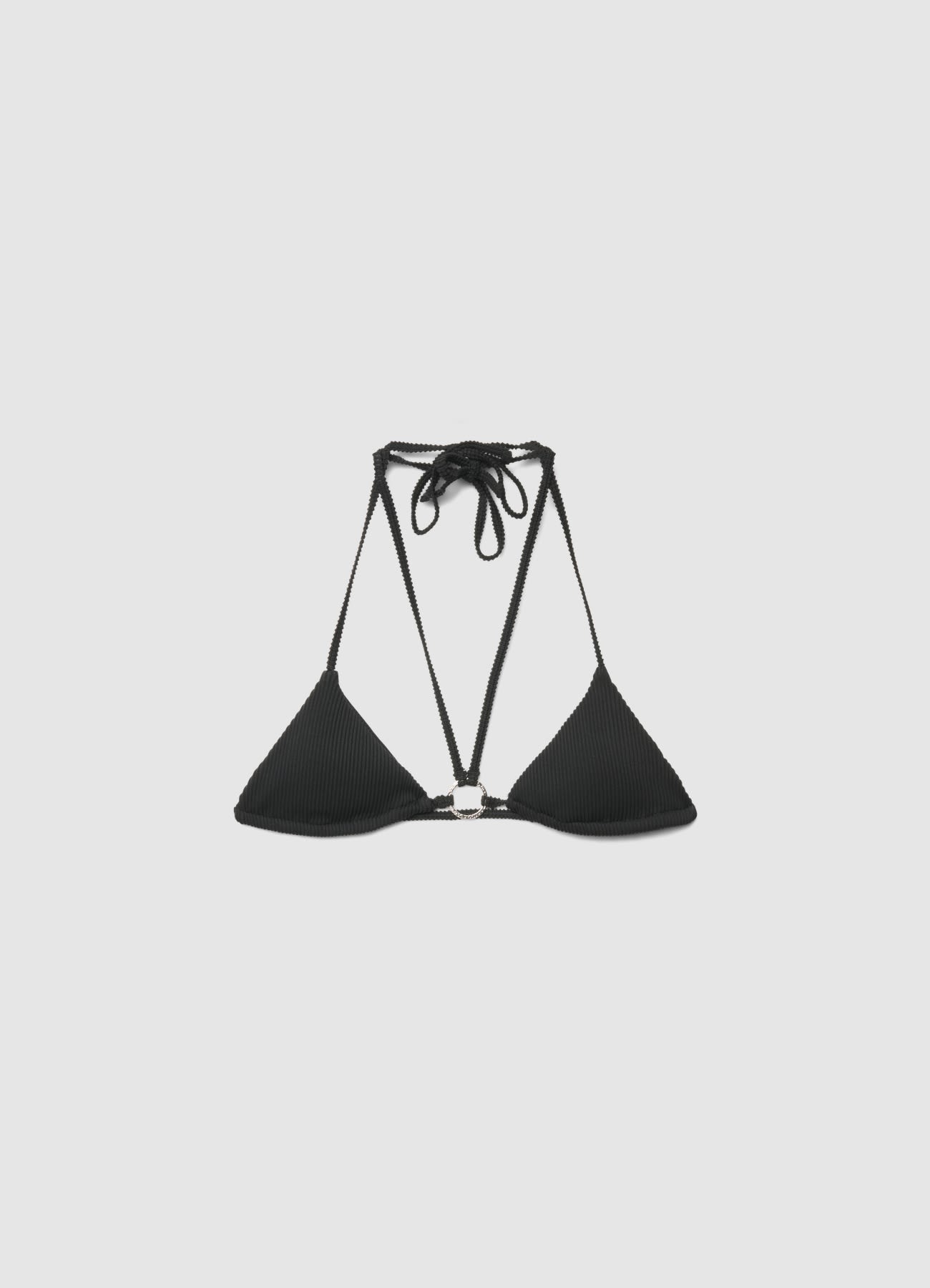 Reggiseno bikini triangolo goffrato con laccetto