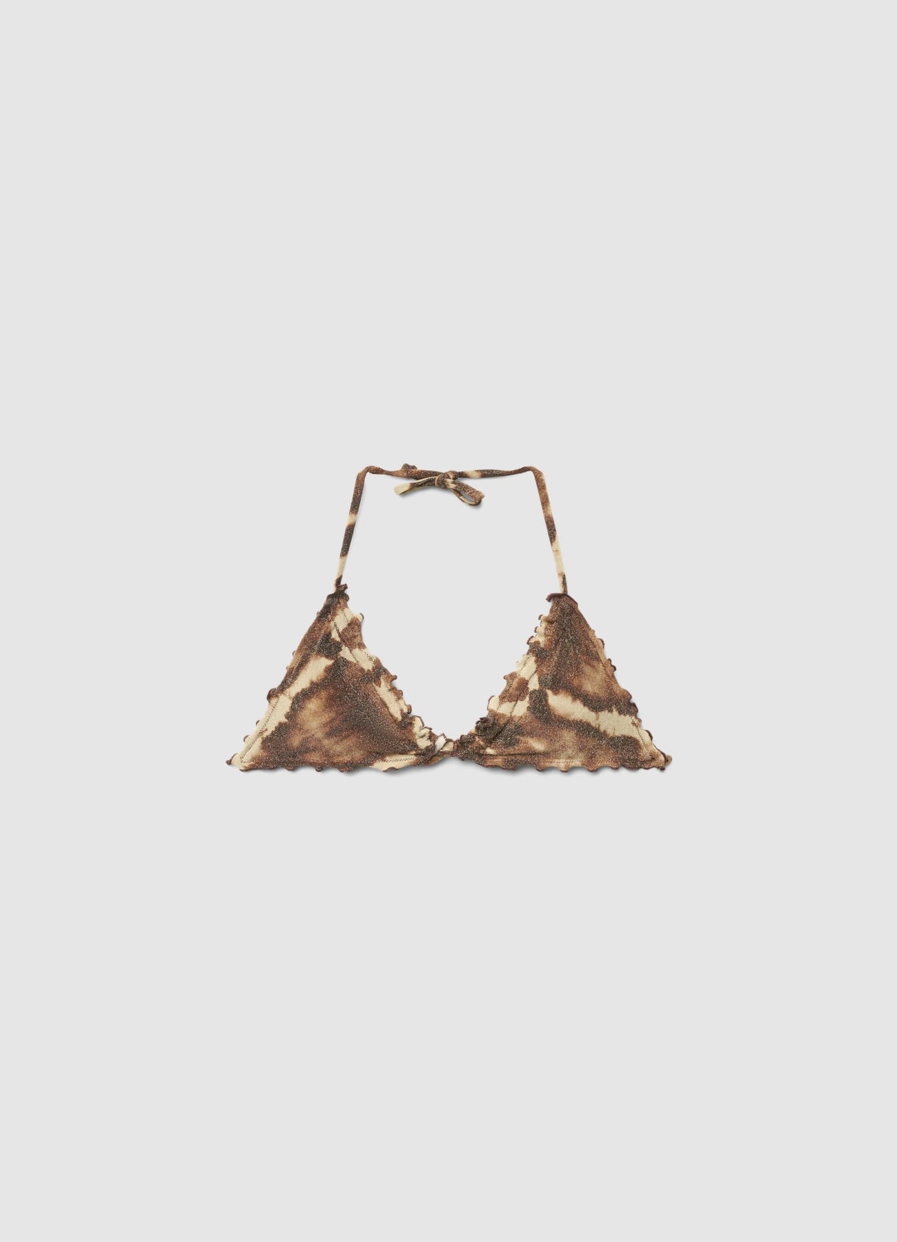Reggiseno bikini triangolo con stampa sfumata ed effetto luccicante