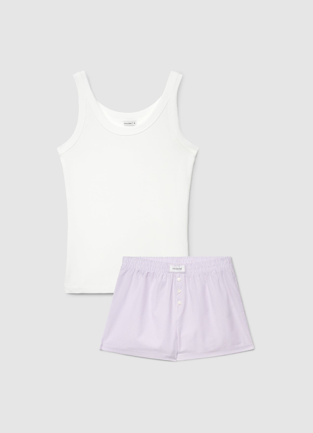 Set pigiama con canotta e shorts a righe