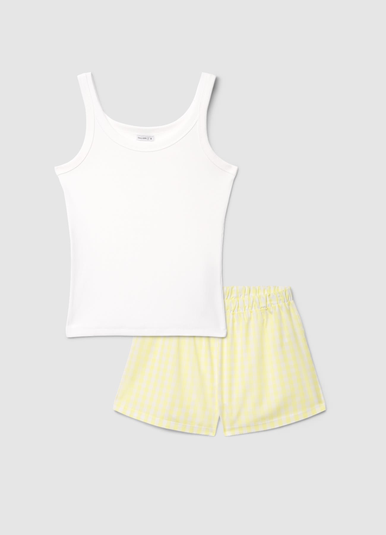 Set pigiama con canotta e shorts a quadri