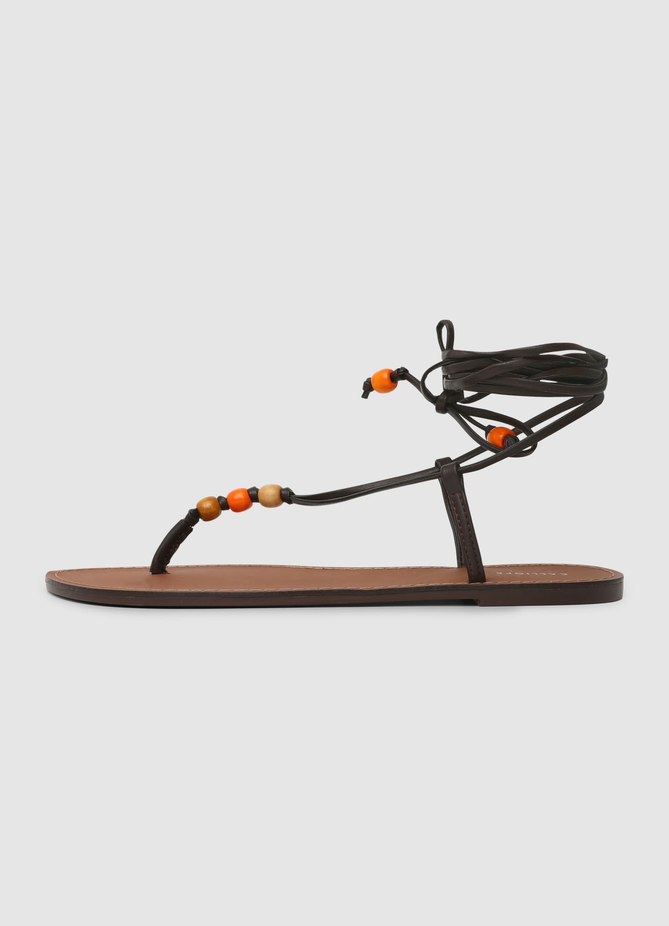 Sandalo schiava flat con applicazioni