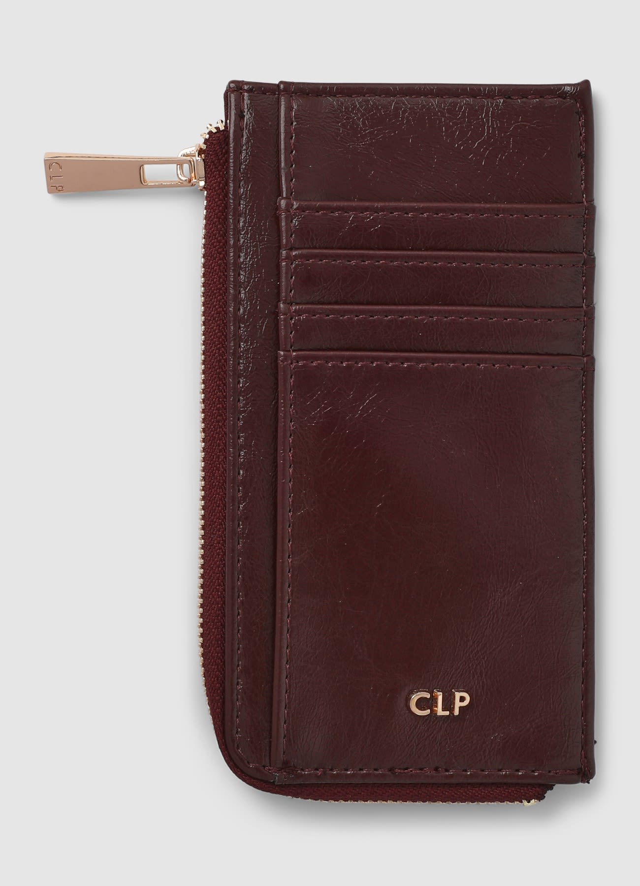 Portacarte tinta unita con zip