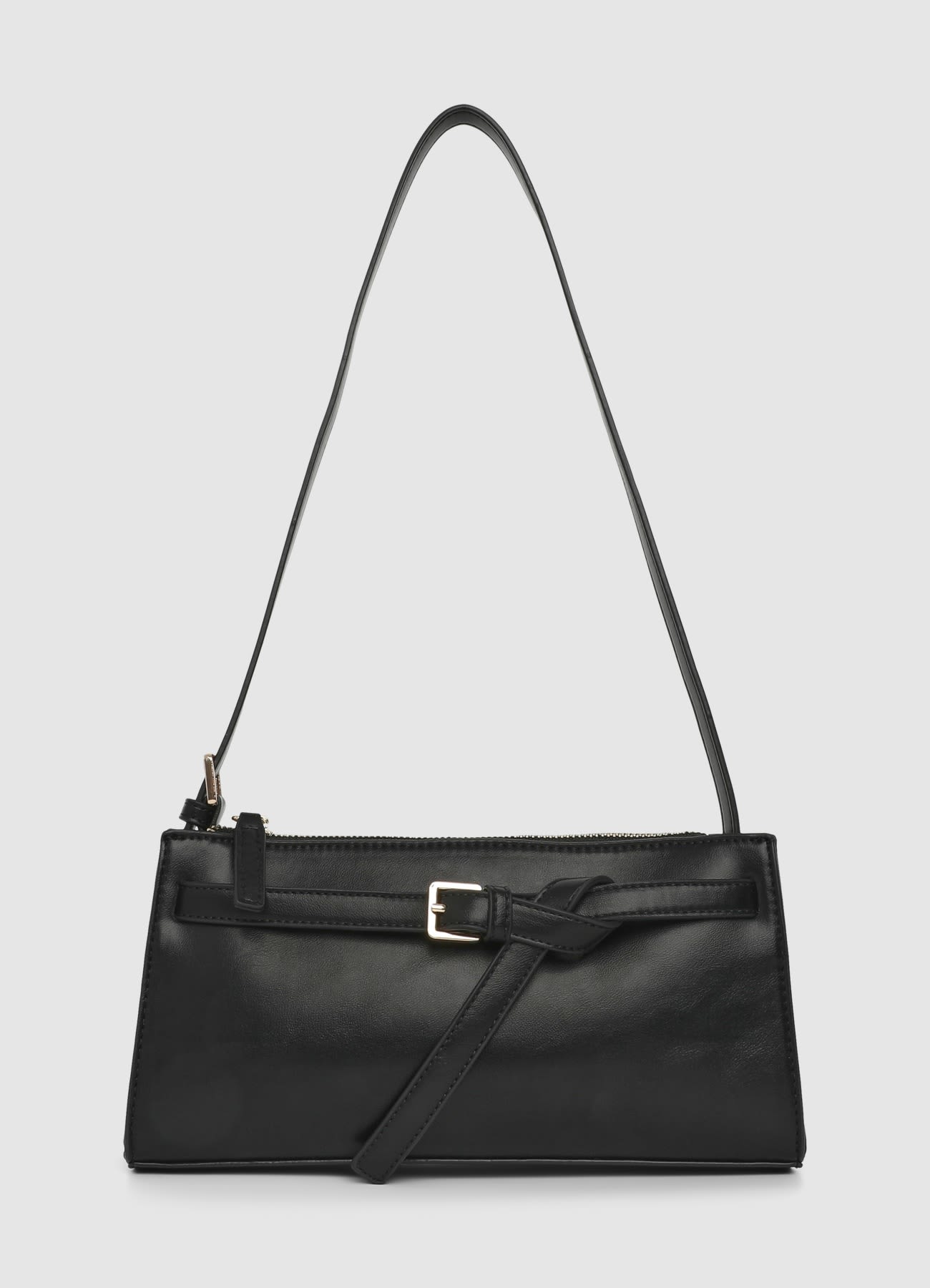 Borsa a spalla rettangolare con cintura decorativa