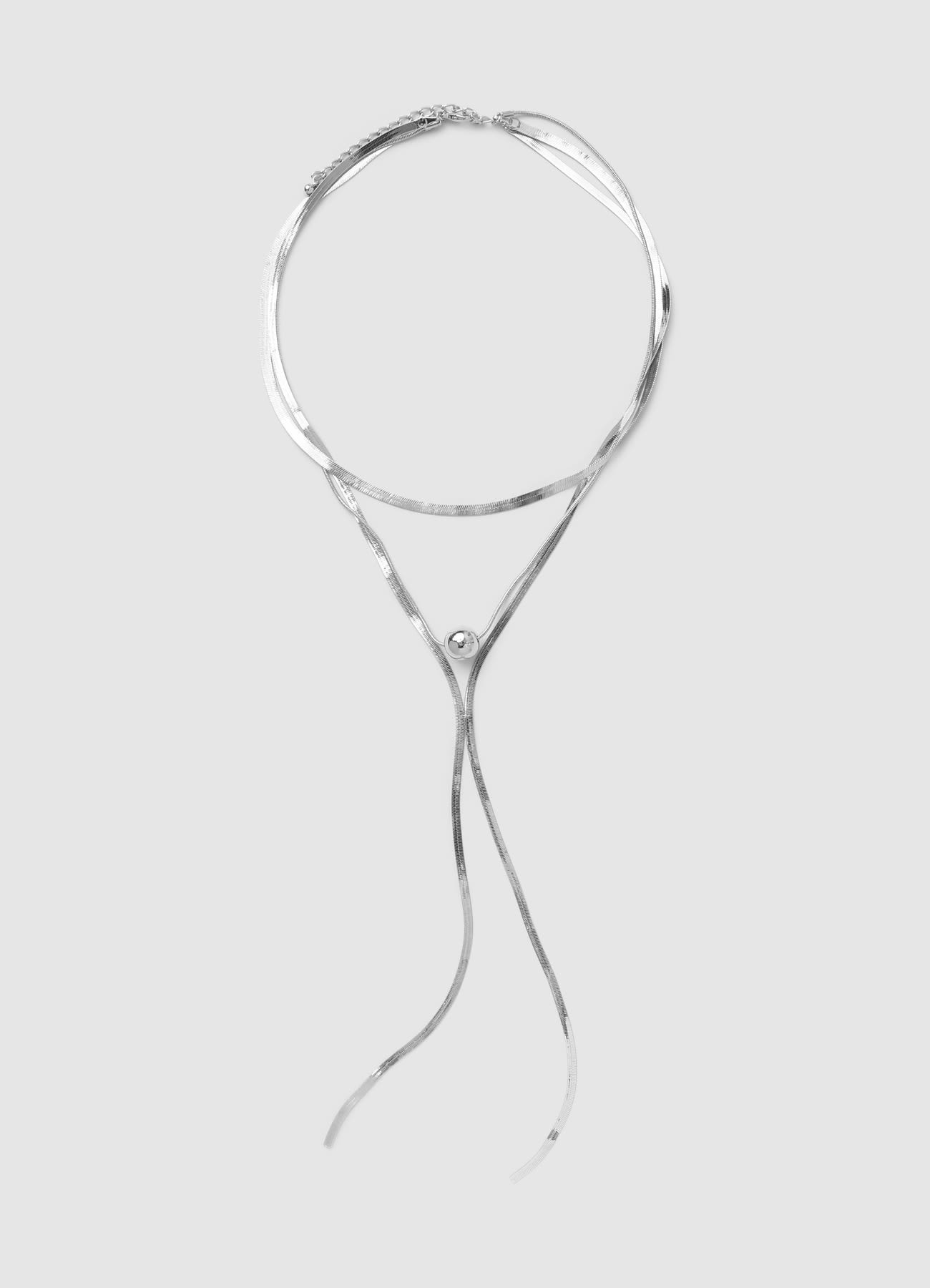Collana lunga a tre fili con sfera