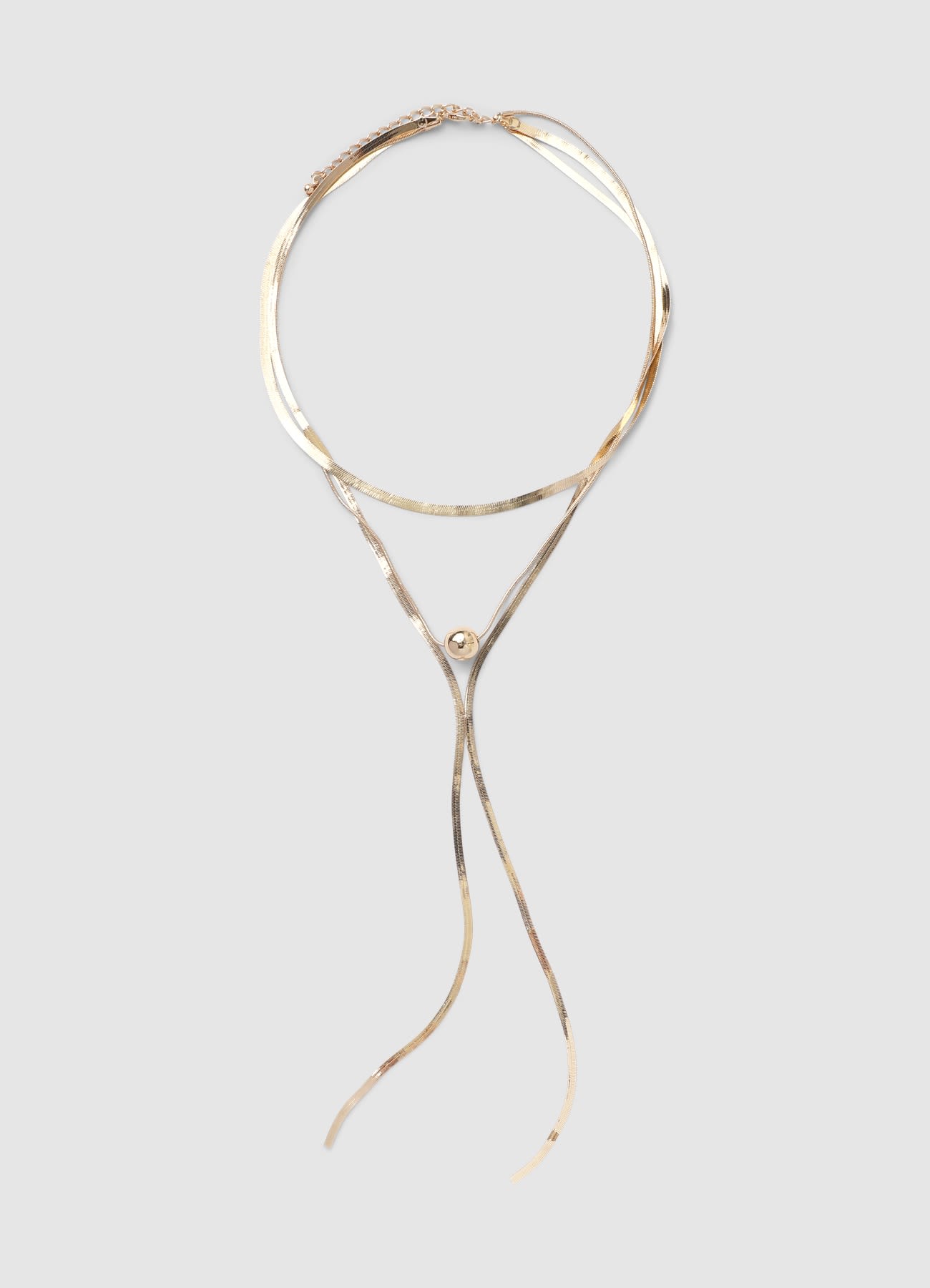 Collana lunga a tre fili con sfera