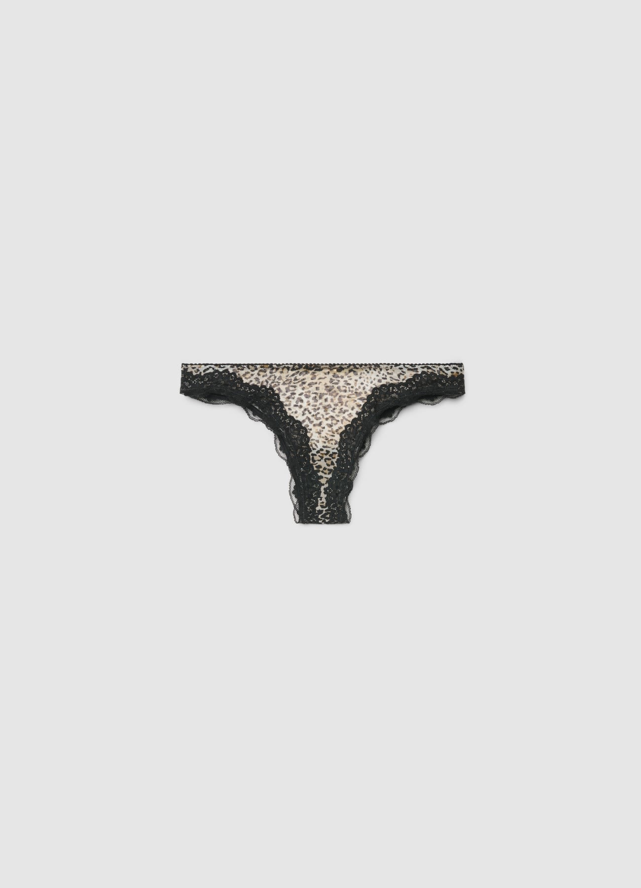 Slip brasiliana dettagli pizzo stampa animalier