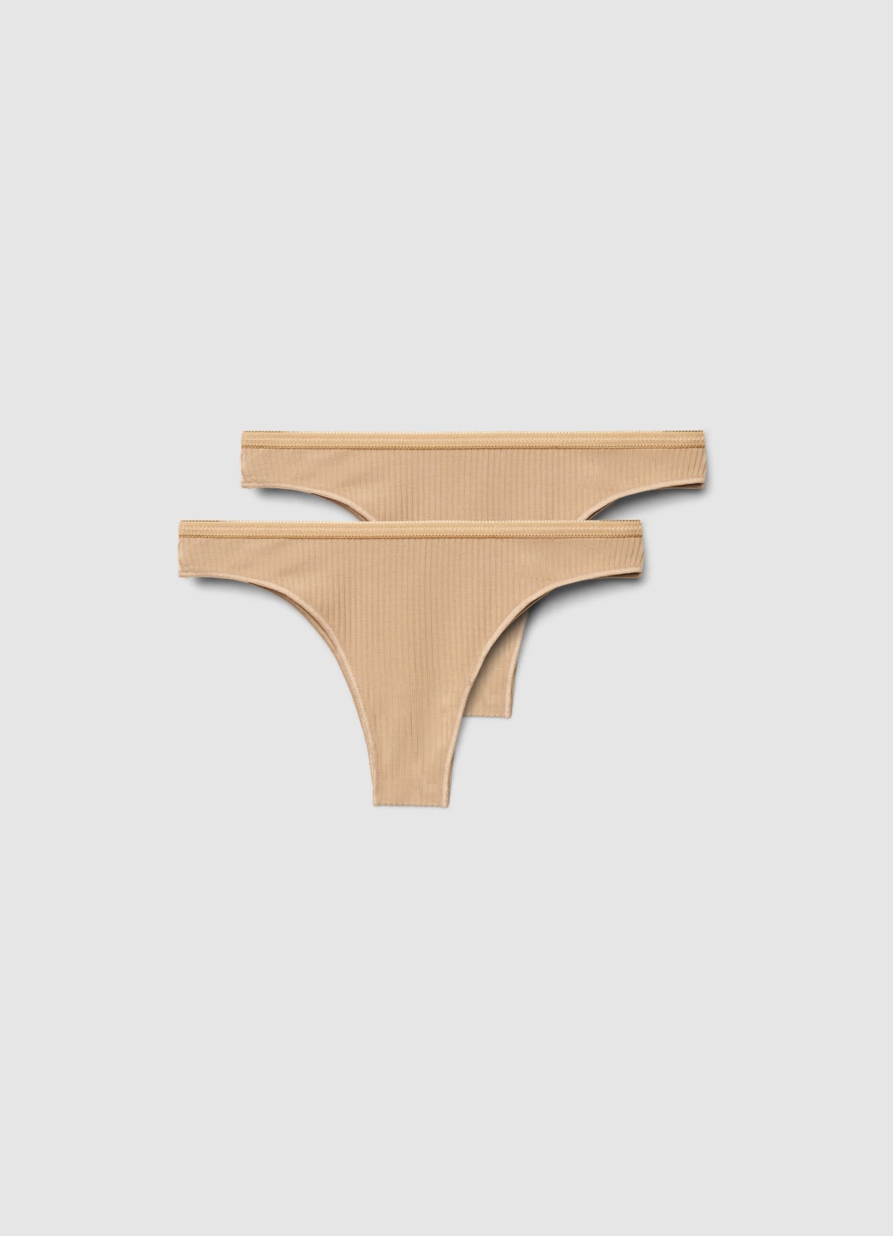 Pack 2 slip brasiliana a costine con pizzo