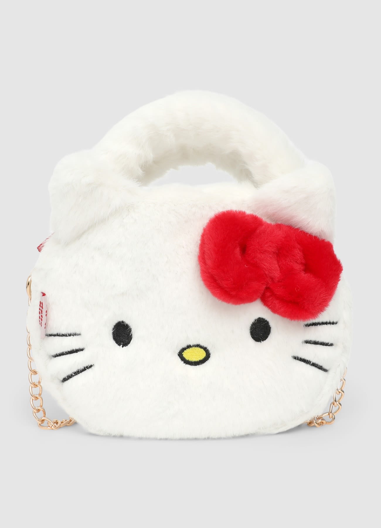 Borsa a mano Hello Kitty effetto pelo con catena
