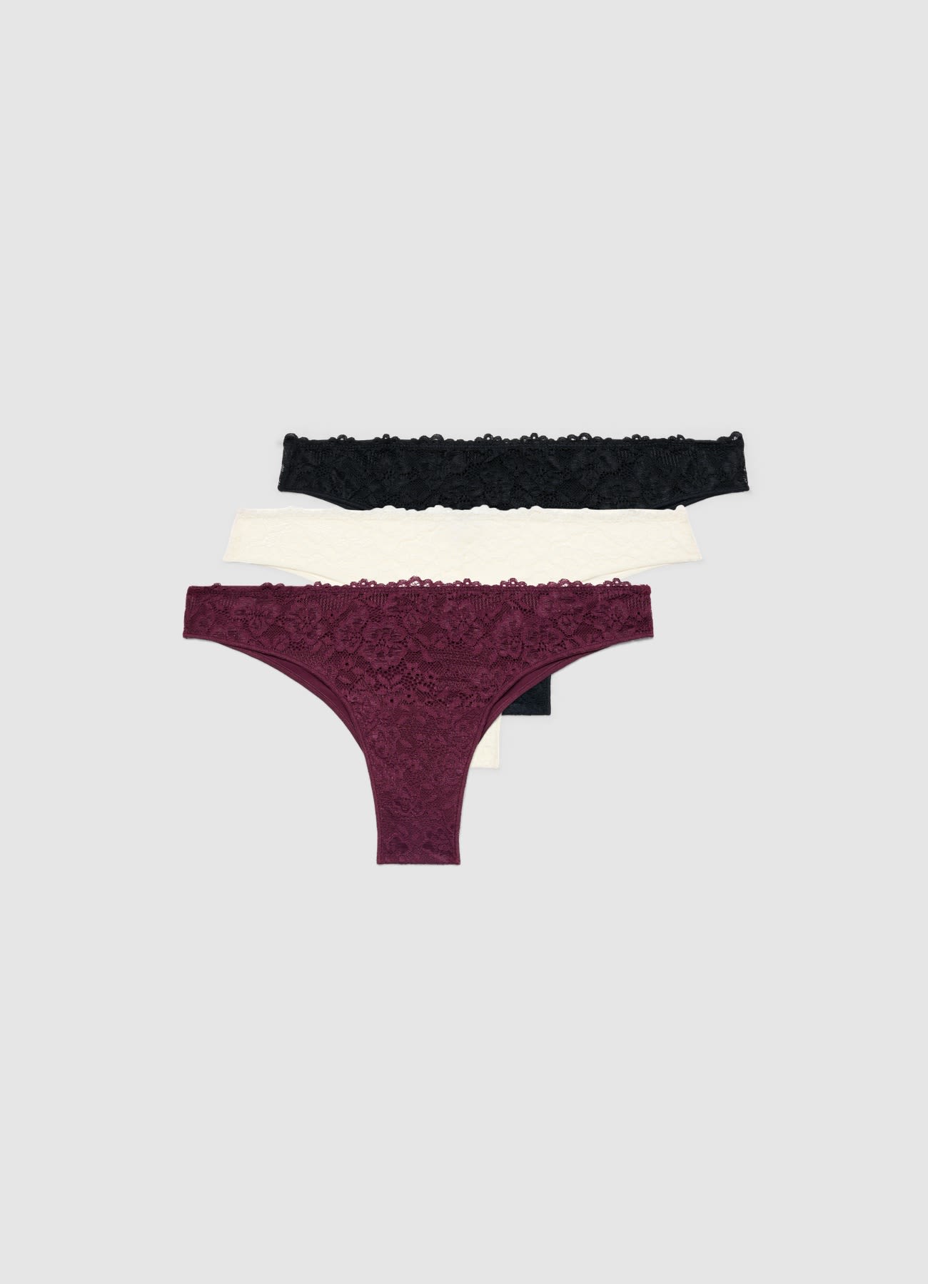 Pack 3 slip brasiliana in pizzo