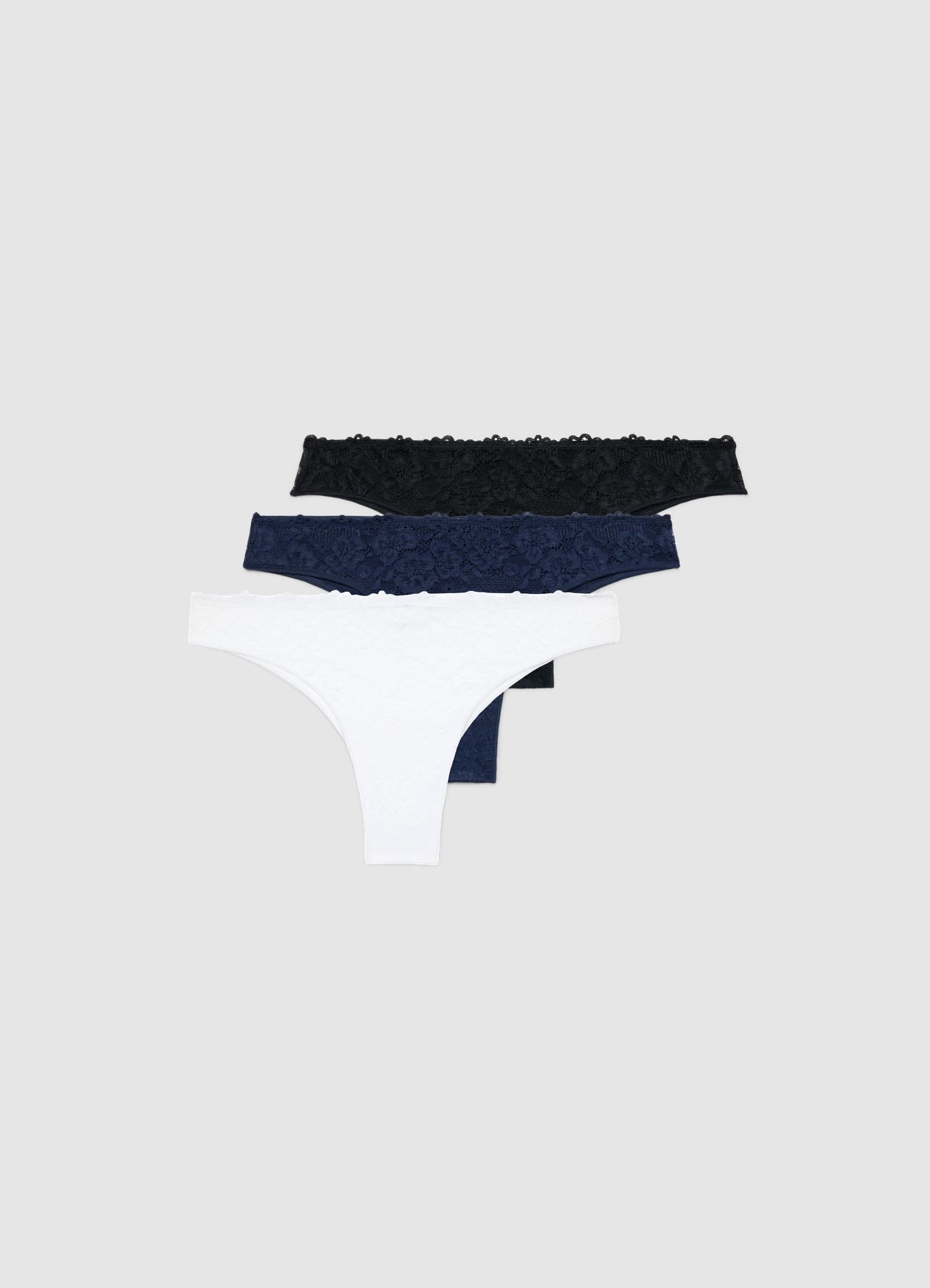 Pack 3 slip brasiliana in pizzo