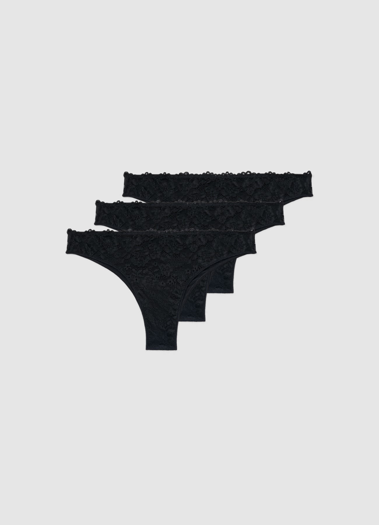 Pack 3 slip brasiliana in pizzo