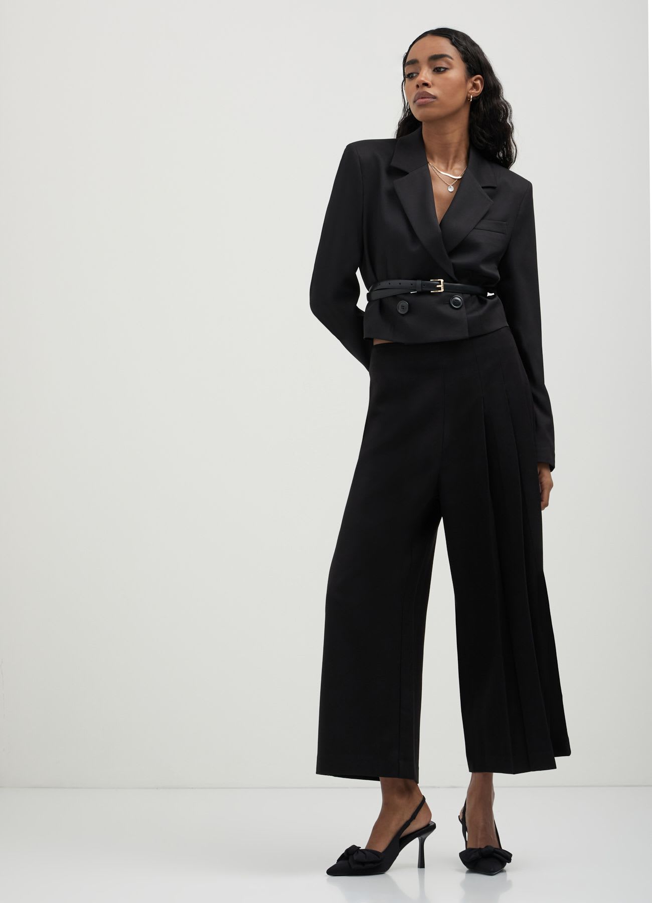 Pantalone culotte pieghe