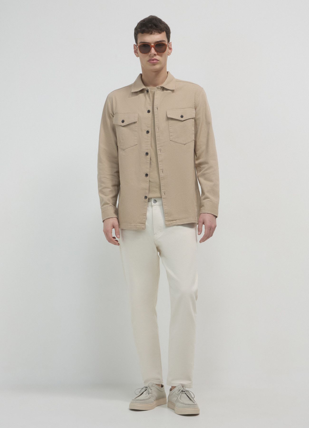 Camicia worker tinta unita