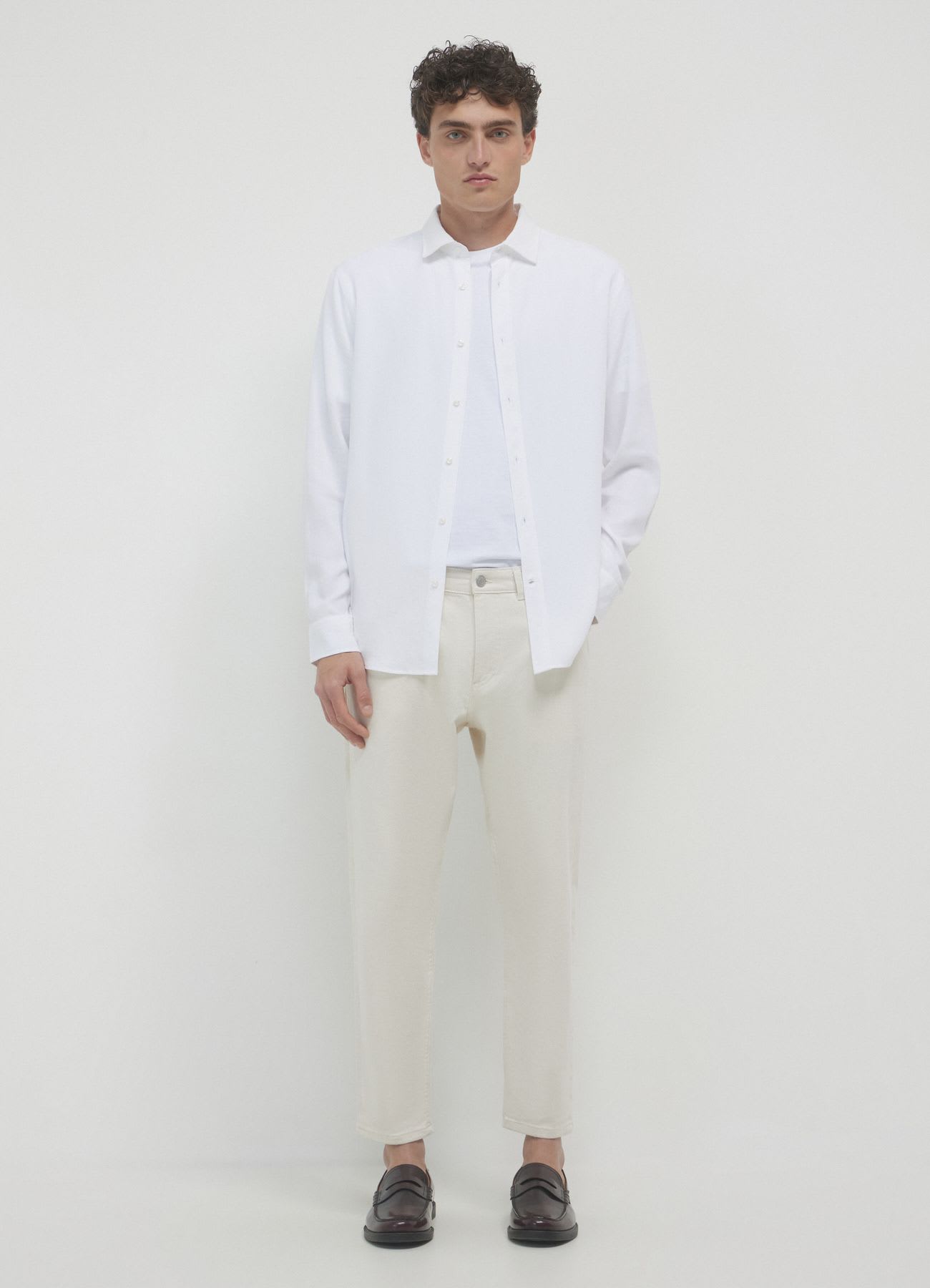 Pantaloni cropped in cotone