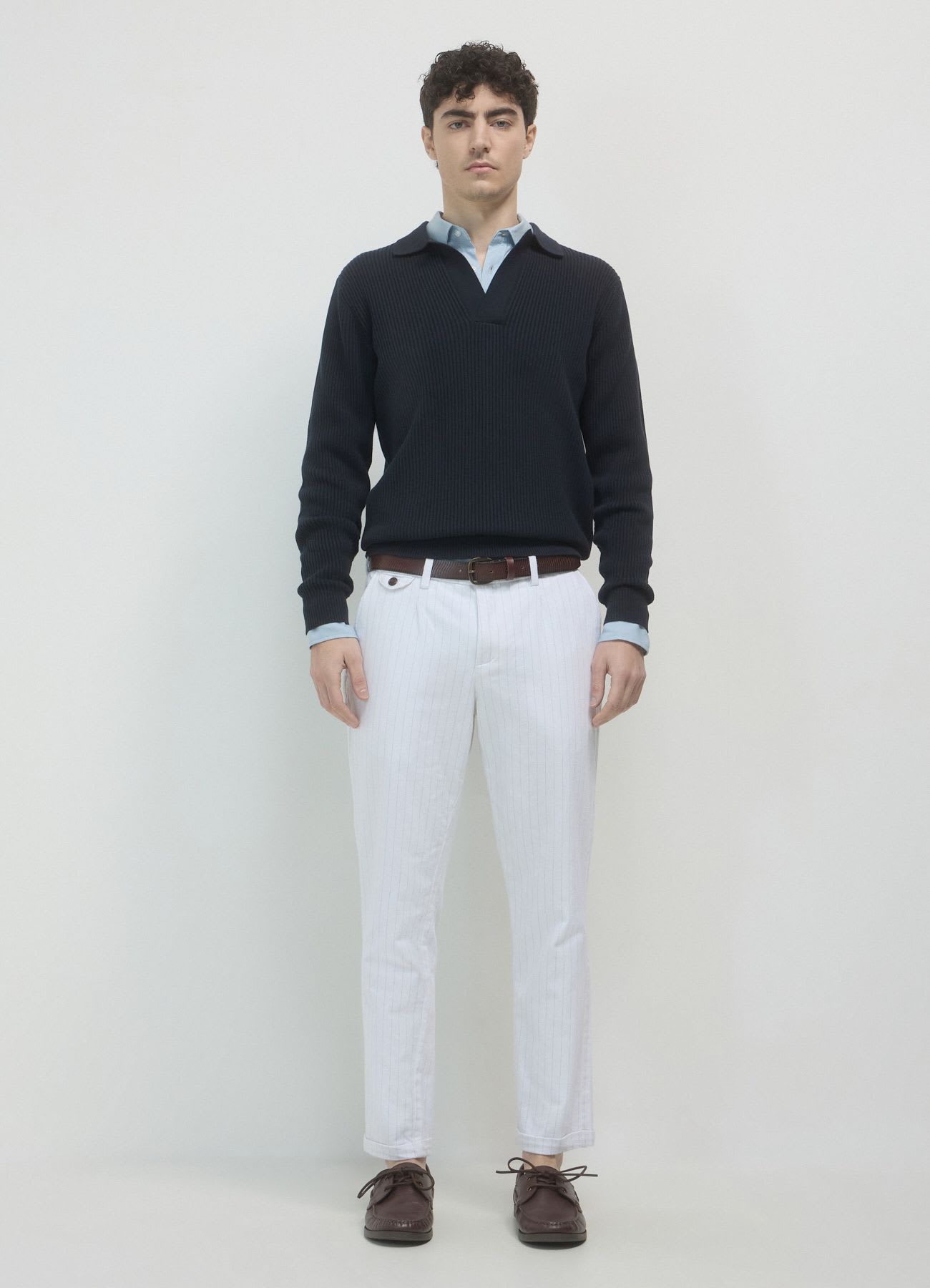 Pantaloni chino fantasia gessata
